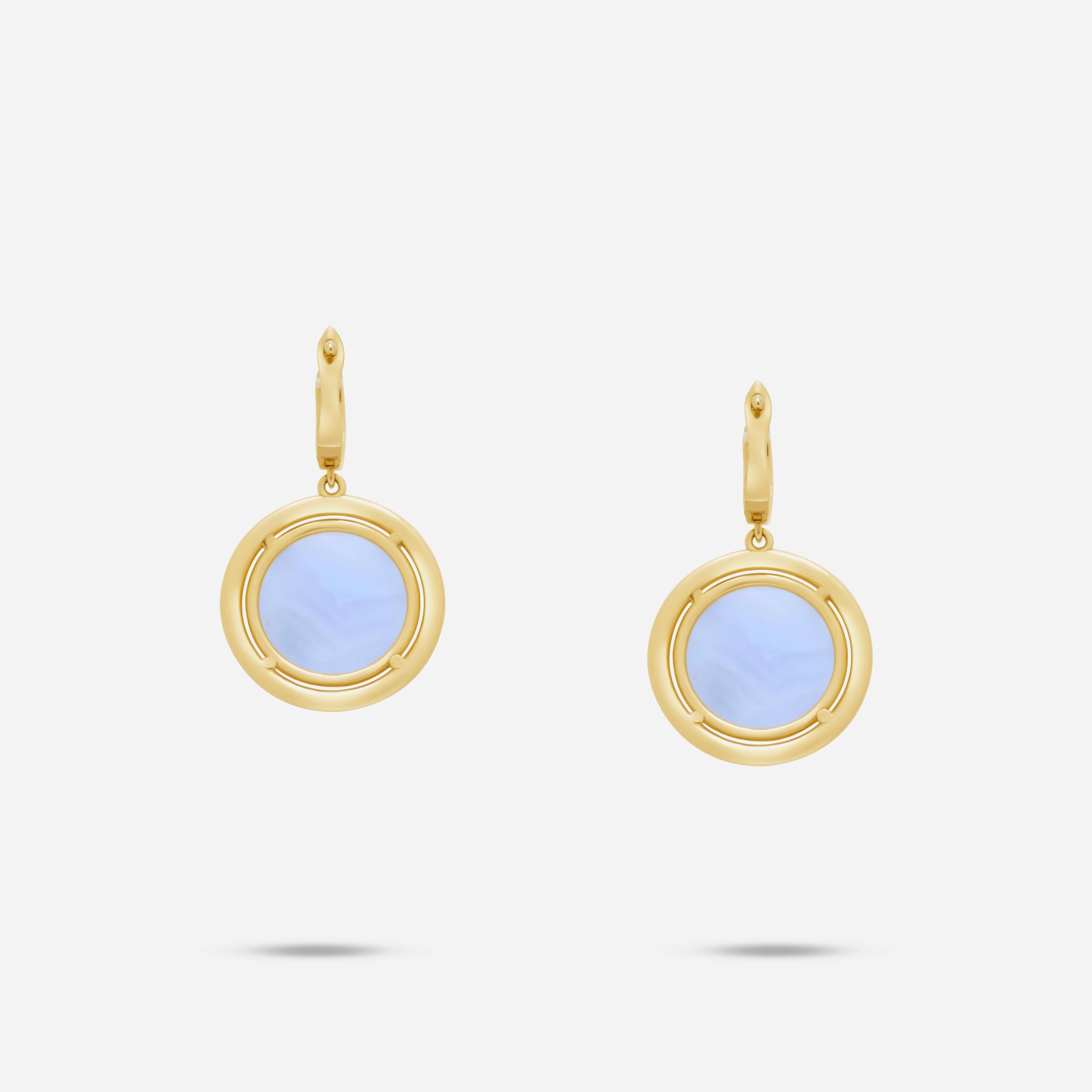 Art Deco Lavender Purple Lace Chalcedony Round Cabochon Diamond Halo 14k Gold Earrings For Sale