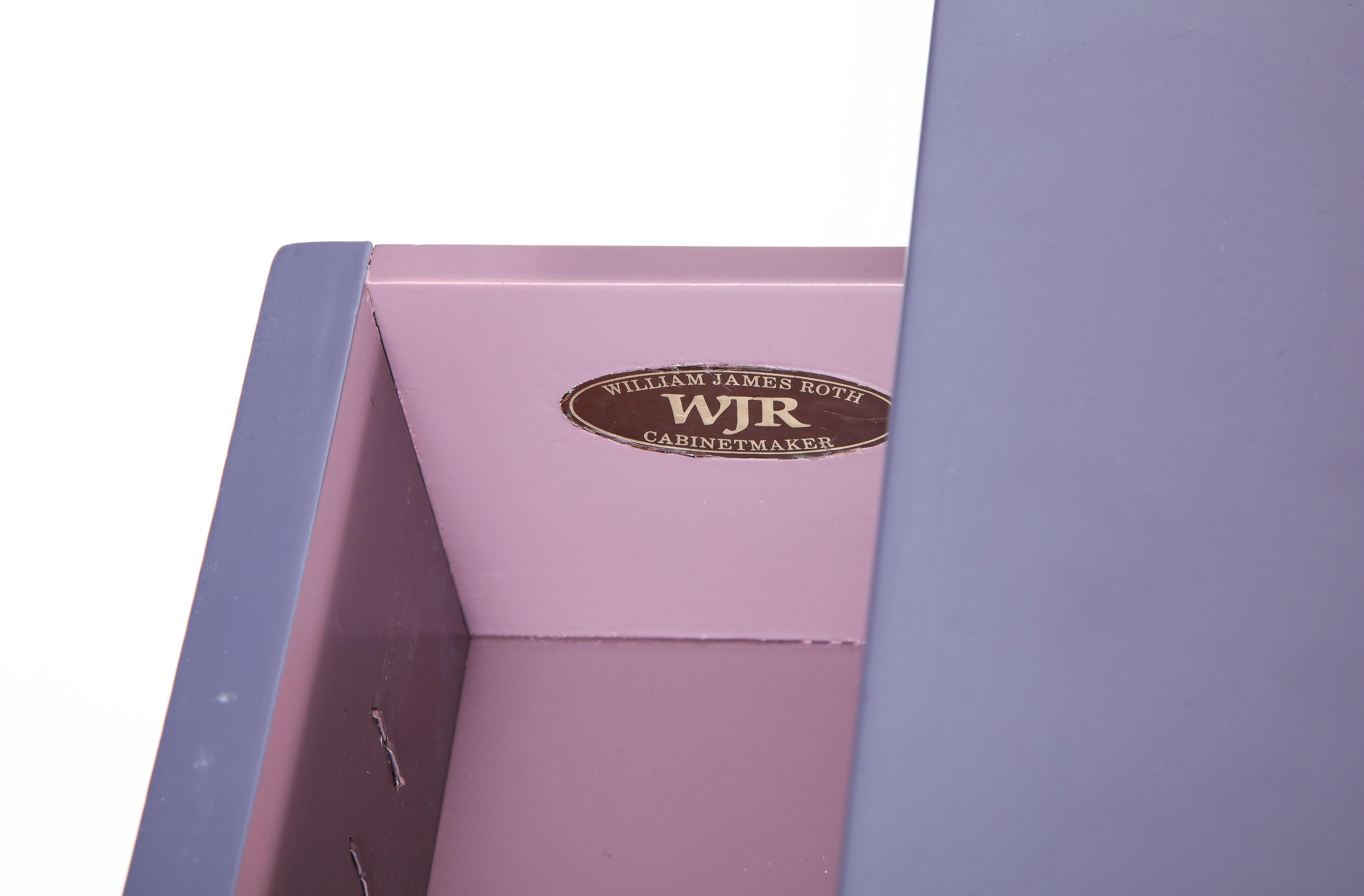 Lacquered Lavender Purple Lacquer Shallow Dresser Chest of Drawers