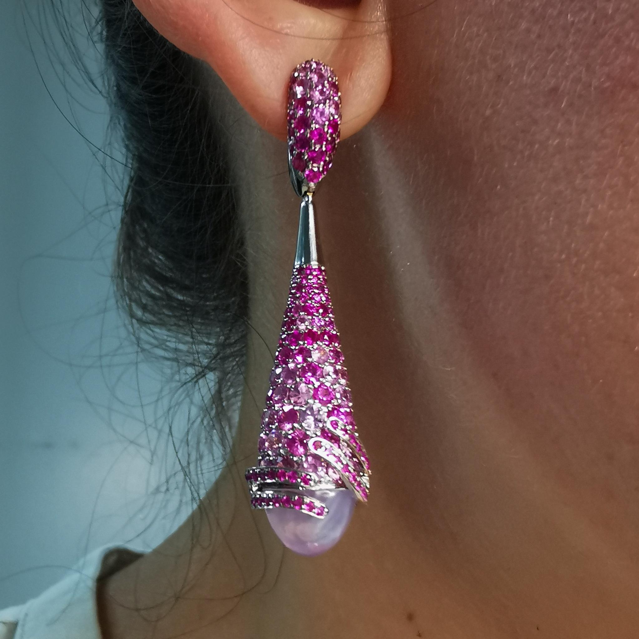 Lavender Quartz Pink Sapphires 18 Karat White Gold Fuji Suite 2
