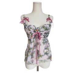 Chantal Thomass Vintage Lavendel Scherben Boudoir Toile Korsett Top