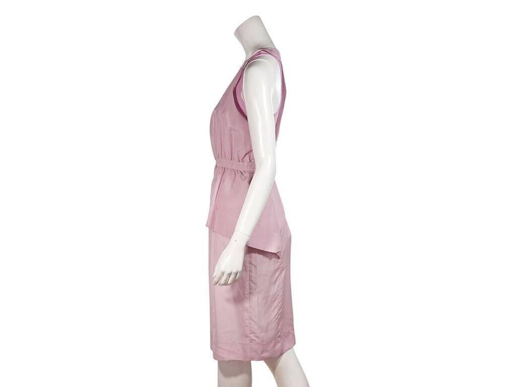 Product details:  Lavender peplum layered dress by Sportmax.  Scoopback.  Sleeveless.  Drawstring waist. Racerback.  Pullover style.  34