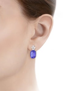 Lavender Tanzanite Earrings by Raymond Yard, 13.41 Carats