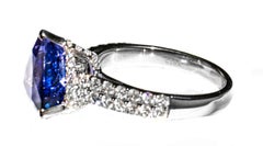 Lavendel Trillion D-Block Tansanit & Diamant 18K Ring