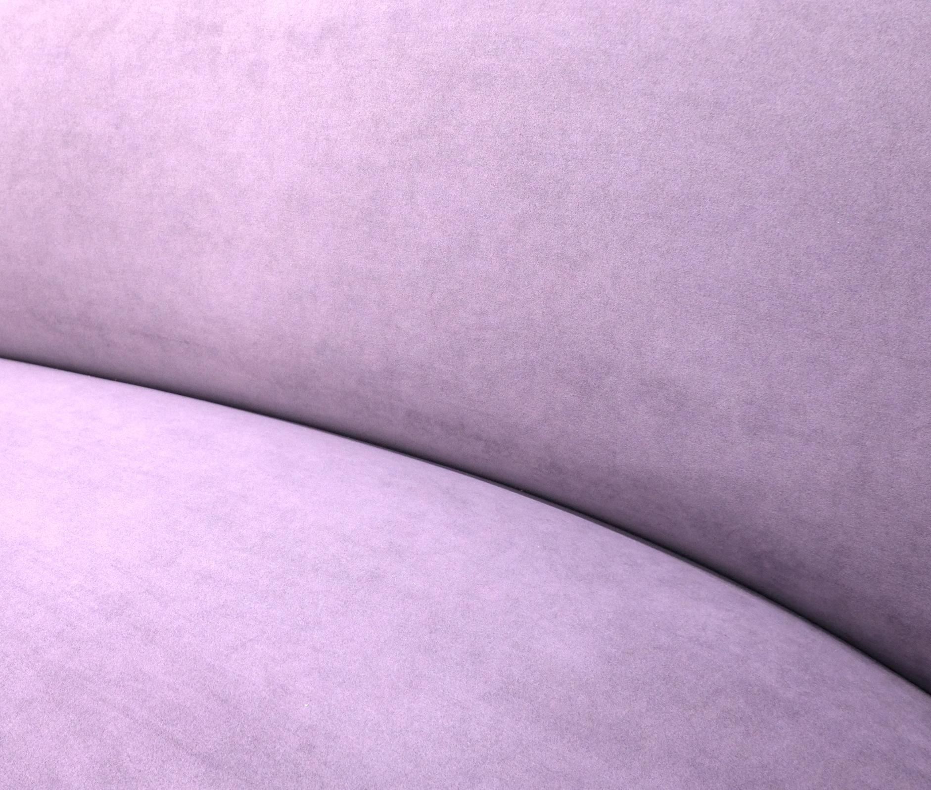 Lavender Ultra Suede Cloud Sofa Chaise Lounge by Weiman  In Good Condition For Sale In Rockaway, NJ