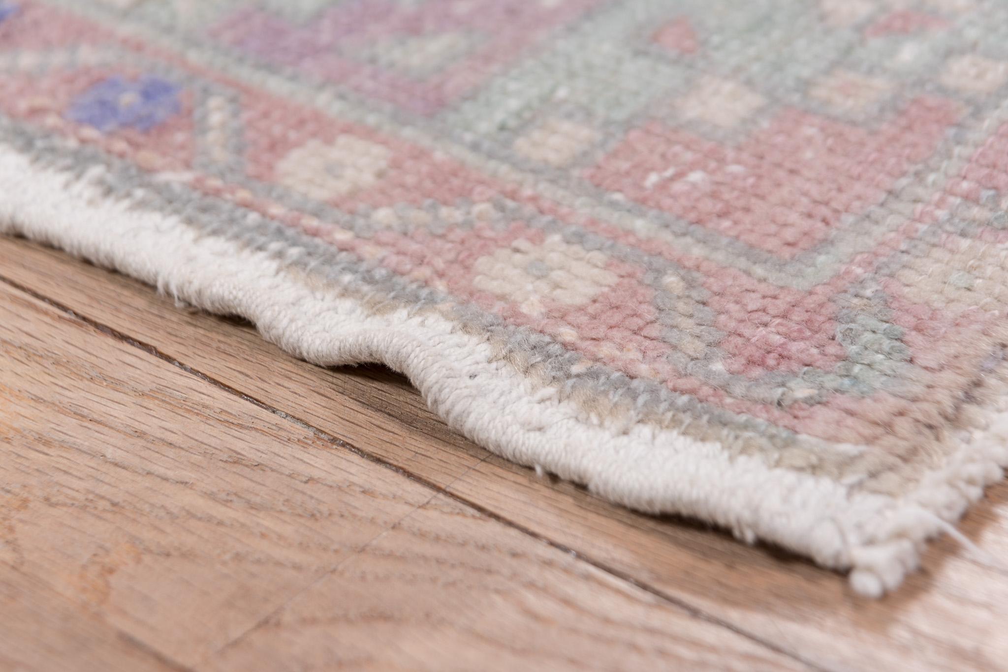 Lavender Wash Oushak Antique Rug For Sale 1