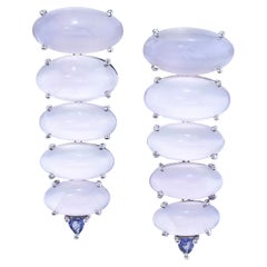 Lavender Waterfall Earrings 18K White Gold