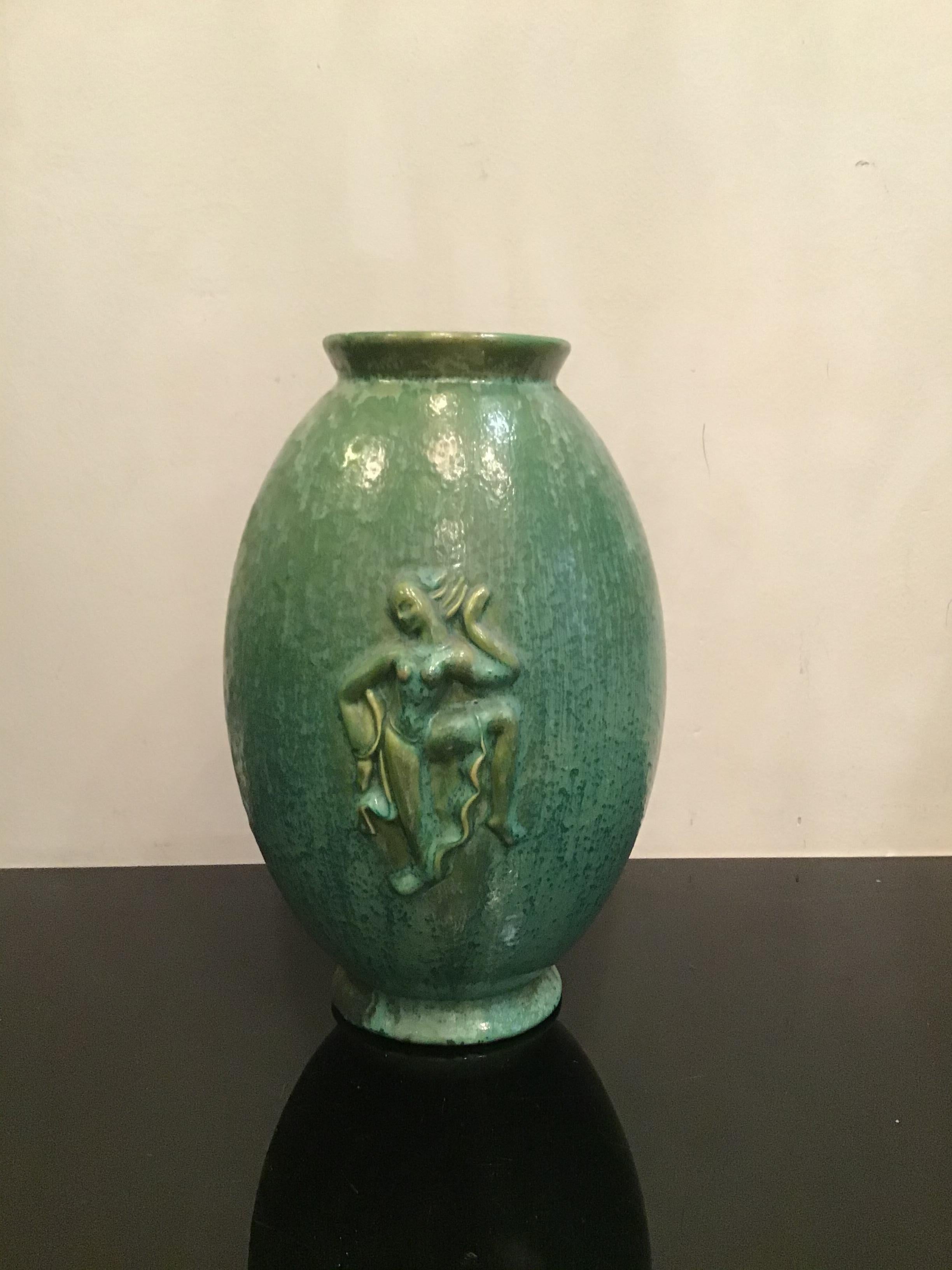 Lavenia Angelo Biancini Maiolica-Vase, 1930, Italien (Majolika) im Angebot