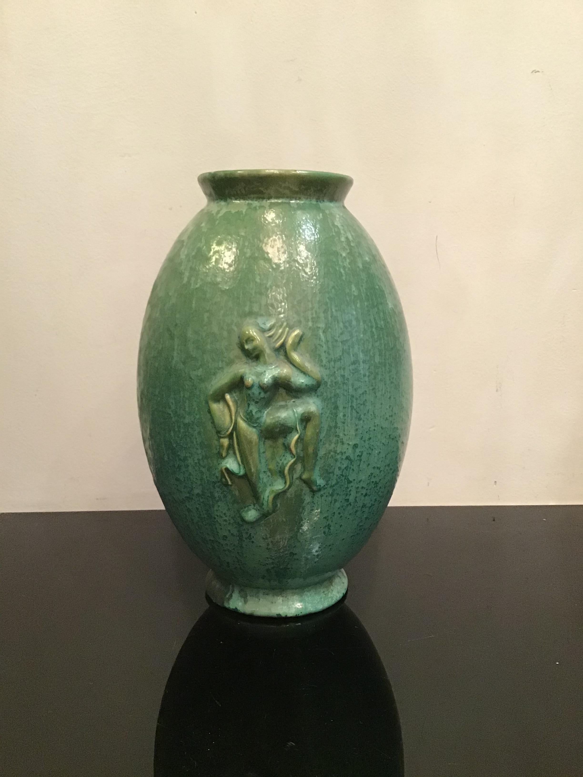 Lavenia Angelo Biancini Maiolica-Vase, 1930, Italien im Angebot 1