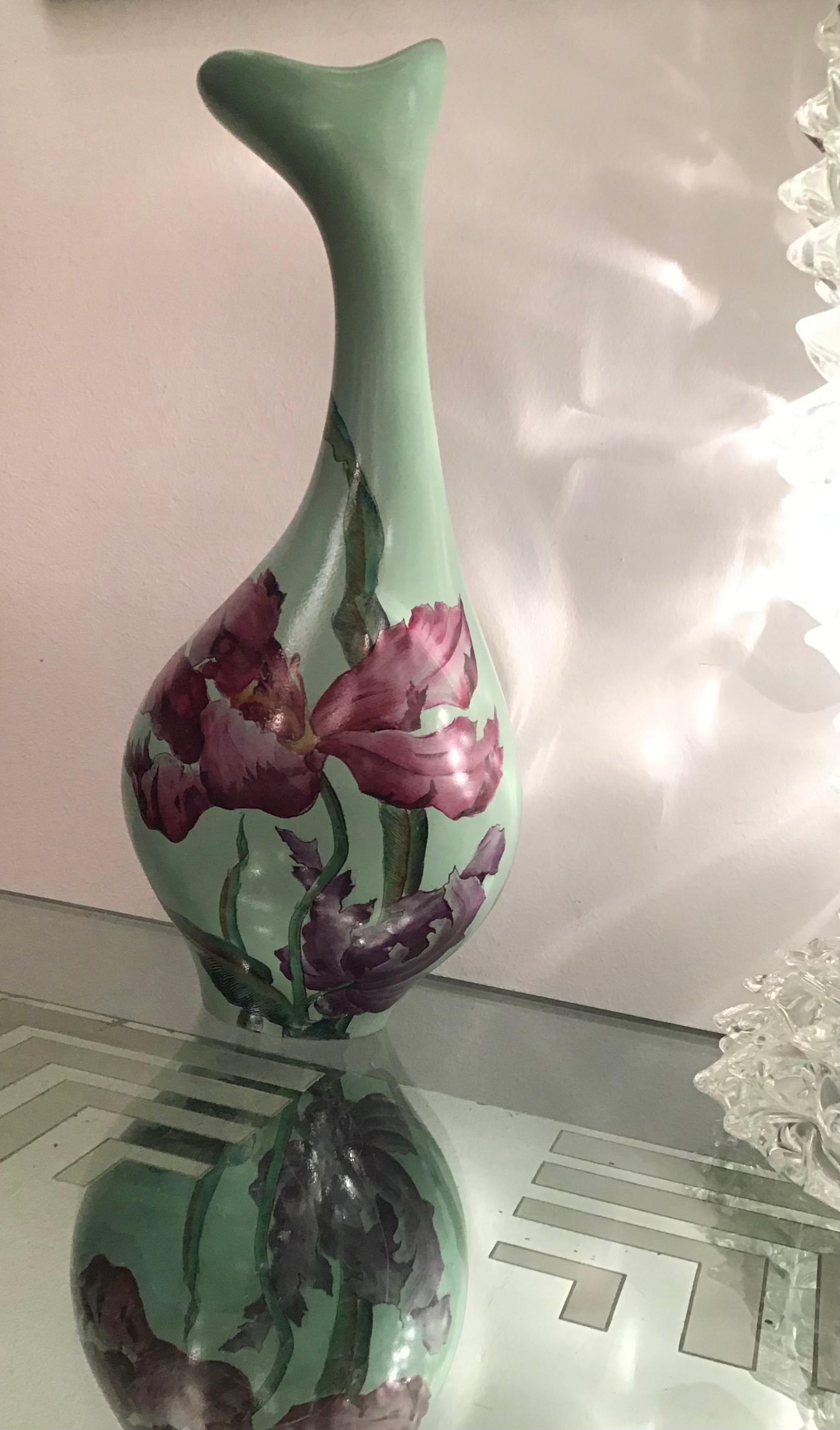 Vase en céramique lavande, 1950, Italie  Excellent état - En vente à Milano, IT