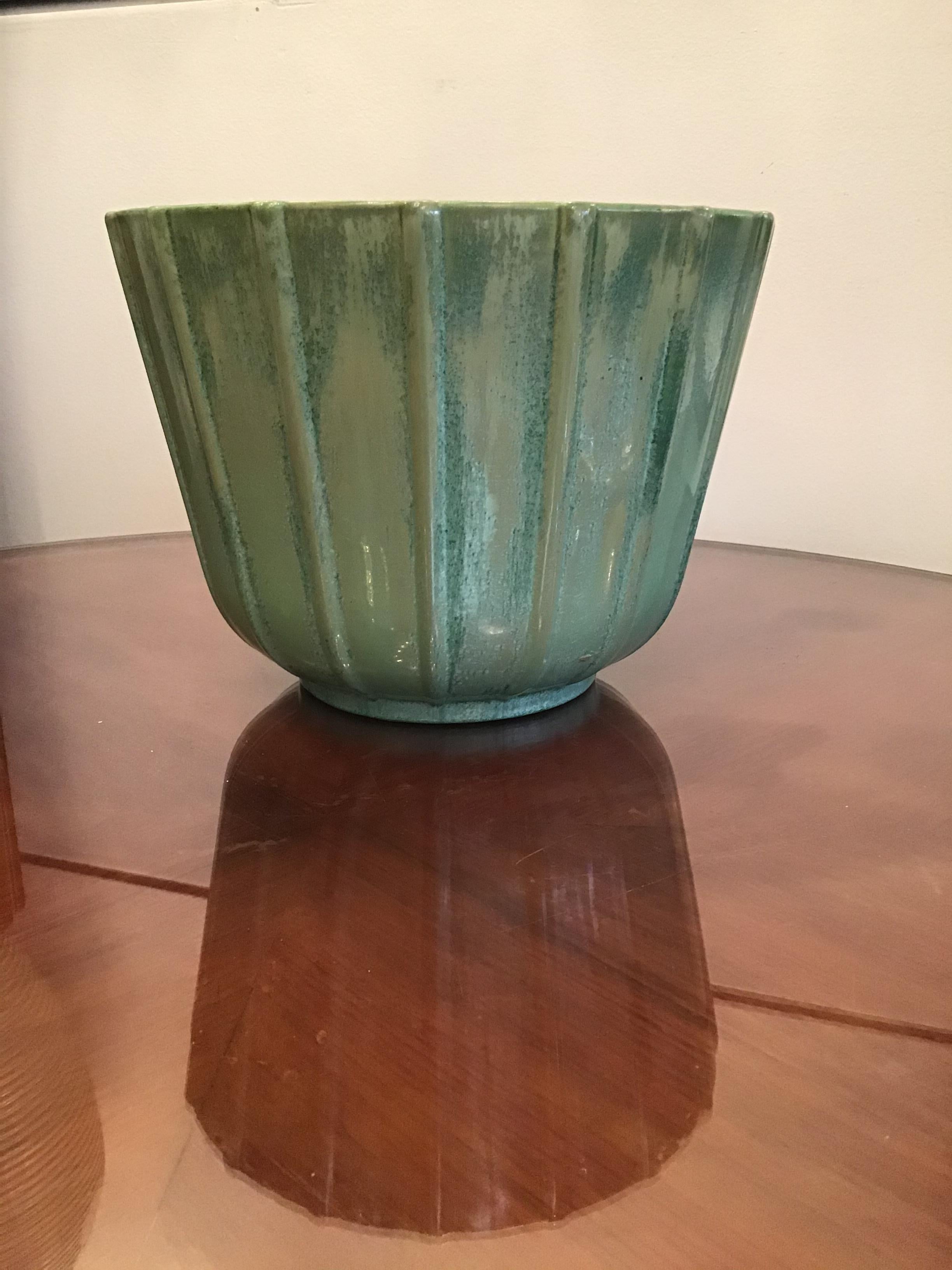 Vasenhalter aus Keramik in Elfenbein, 1930, Italien im Angebot 3