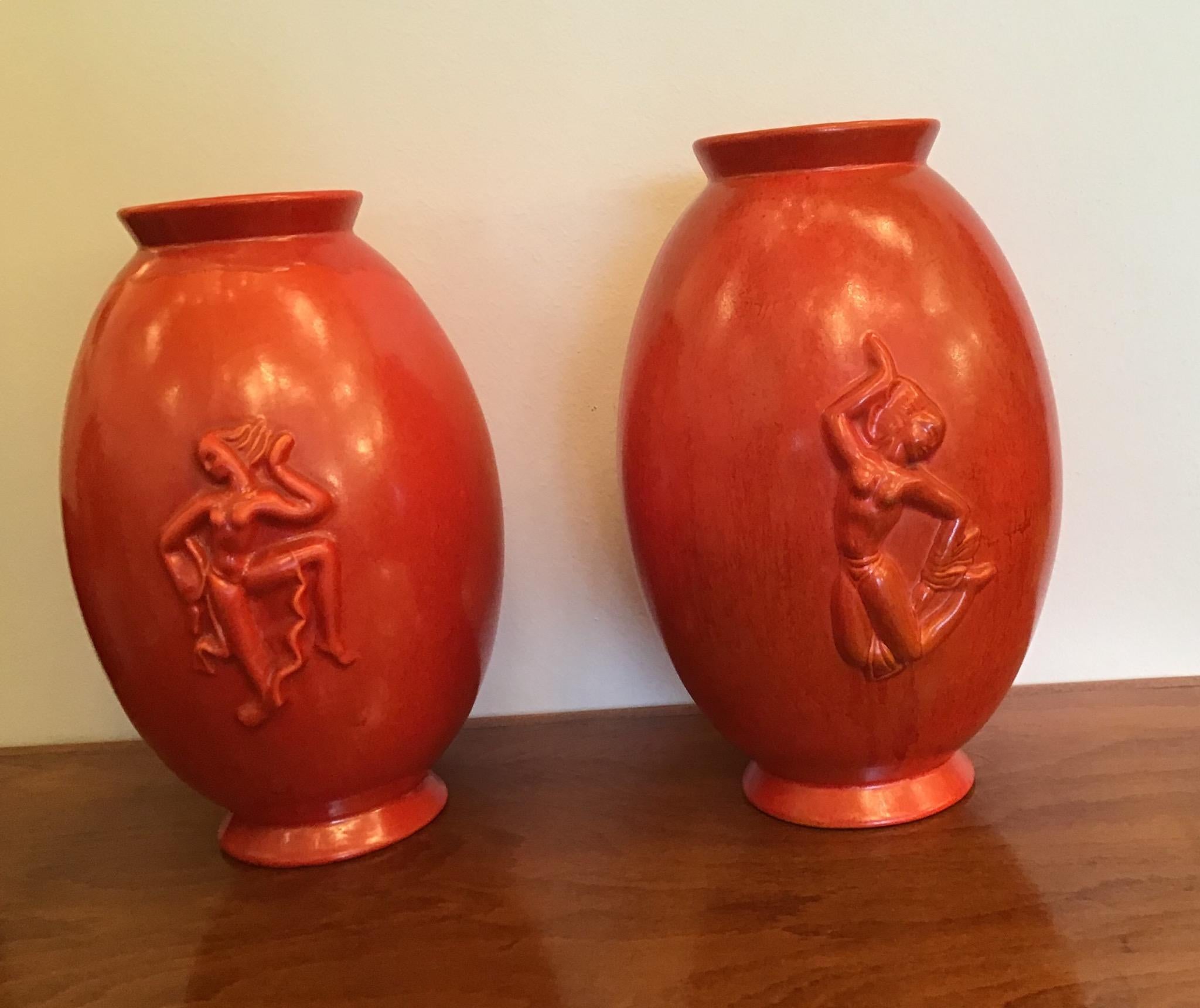 Laveno Angelo Biancini Maiolica Terracotta Vase, Italy, 1930 For Sale 5