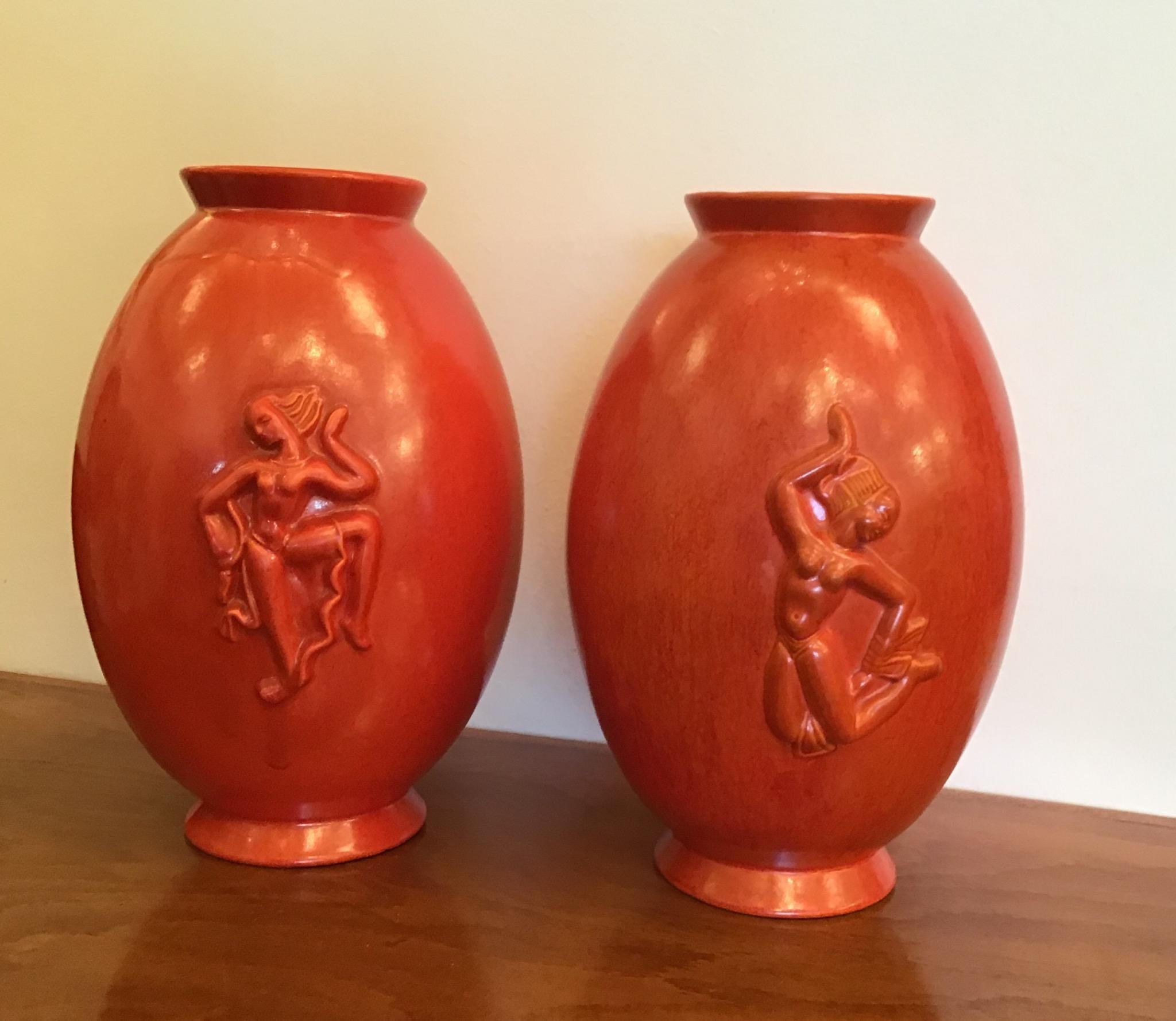 20th Century Laveno Angelo Biancini Maiolica Terracotta Vase, Italy, 1930 For Sale