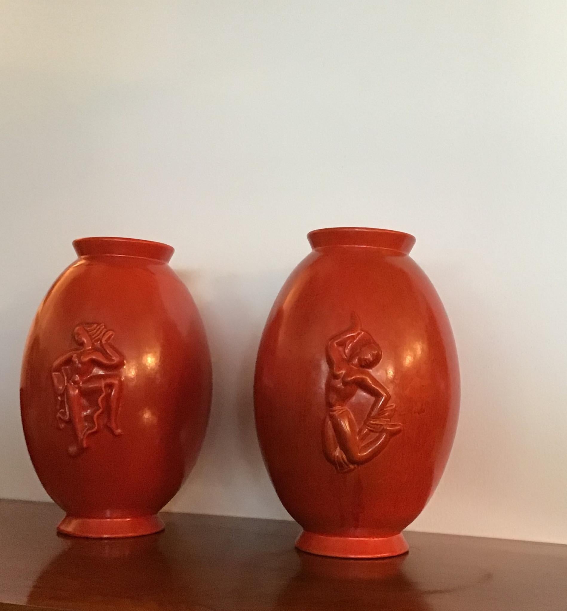 Laveno Angelo Biancini Maiolica Terracotta Vase, Italy, 1930 For Sale 3