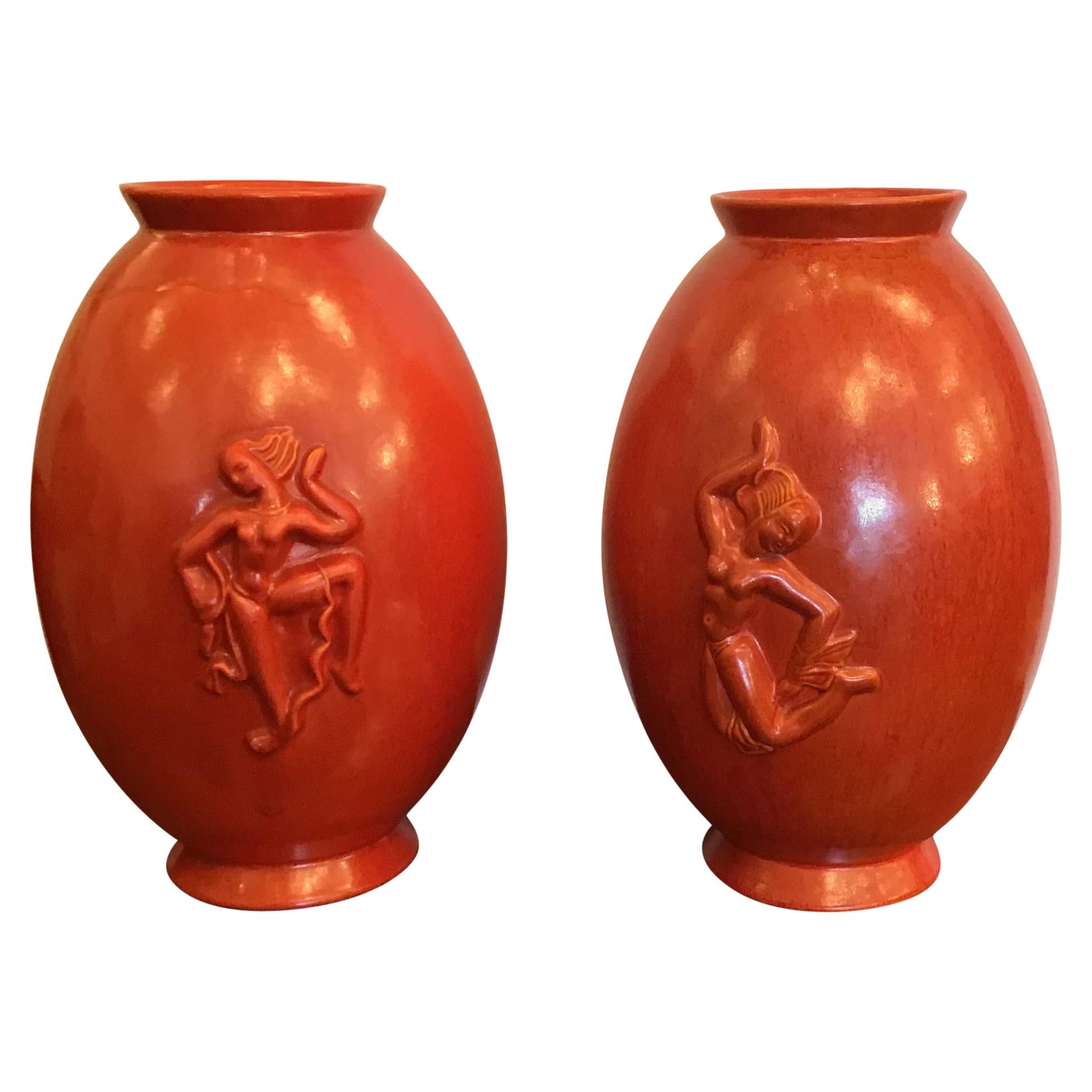 Laveno Angelo Biancini Maiolica Terracotta Vase, Italy, 1930