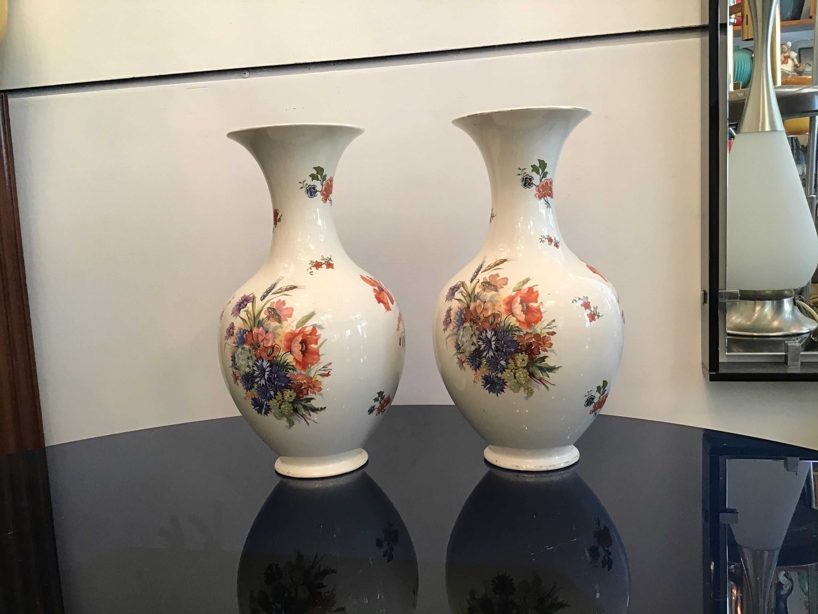 Laveno Couple Vases Ceramic, 1930, Italy For Sale 3