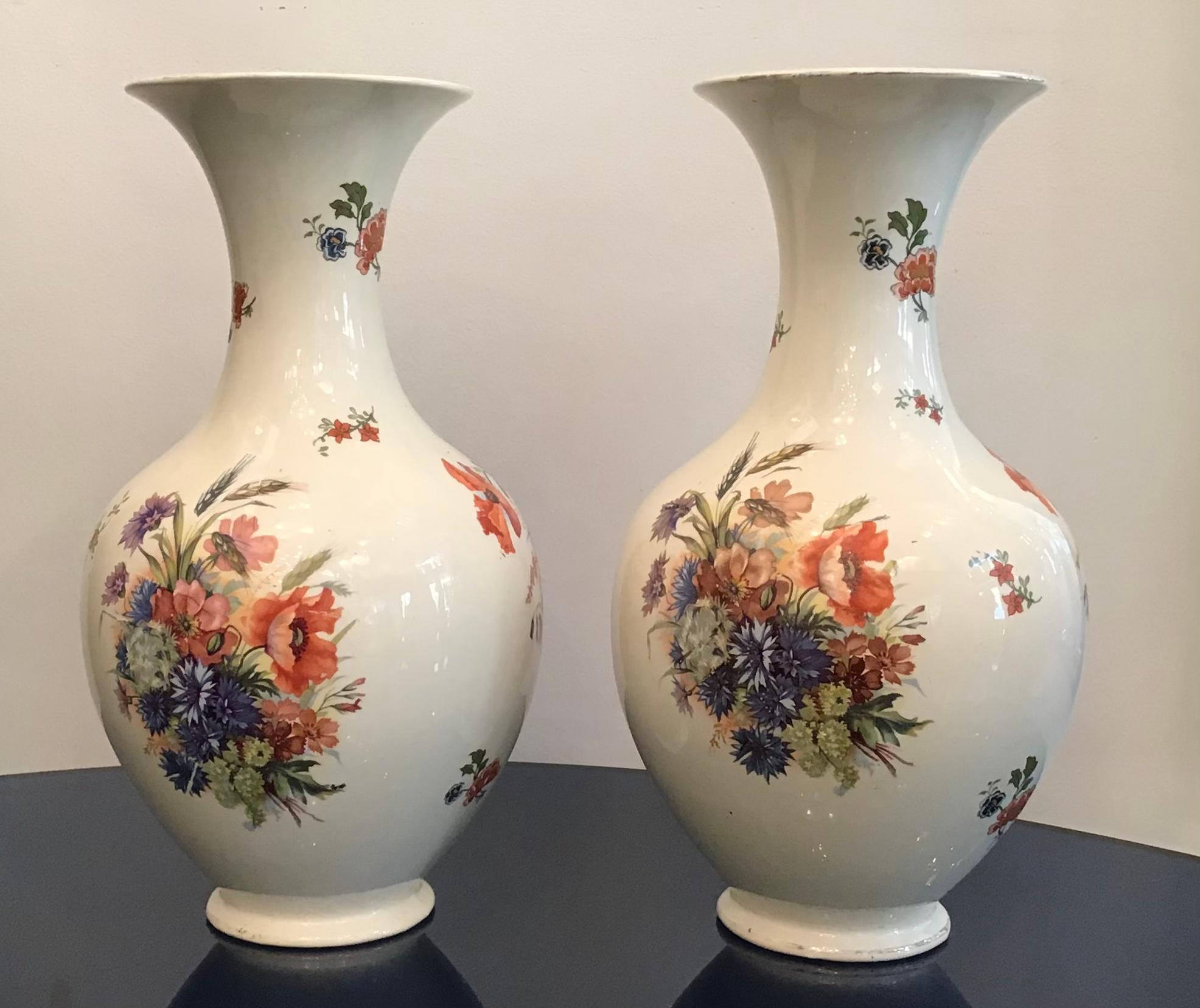Laveno Couple Vases Ceramic, 1930, Italy In Excellent Condition For Sale In Milano, IT