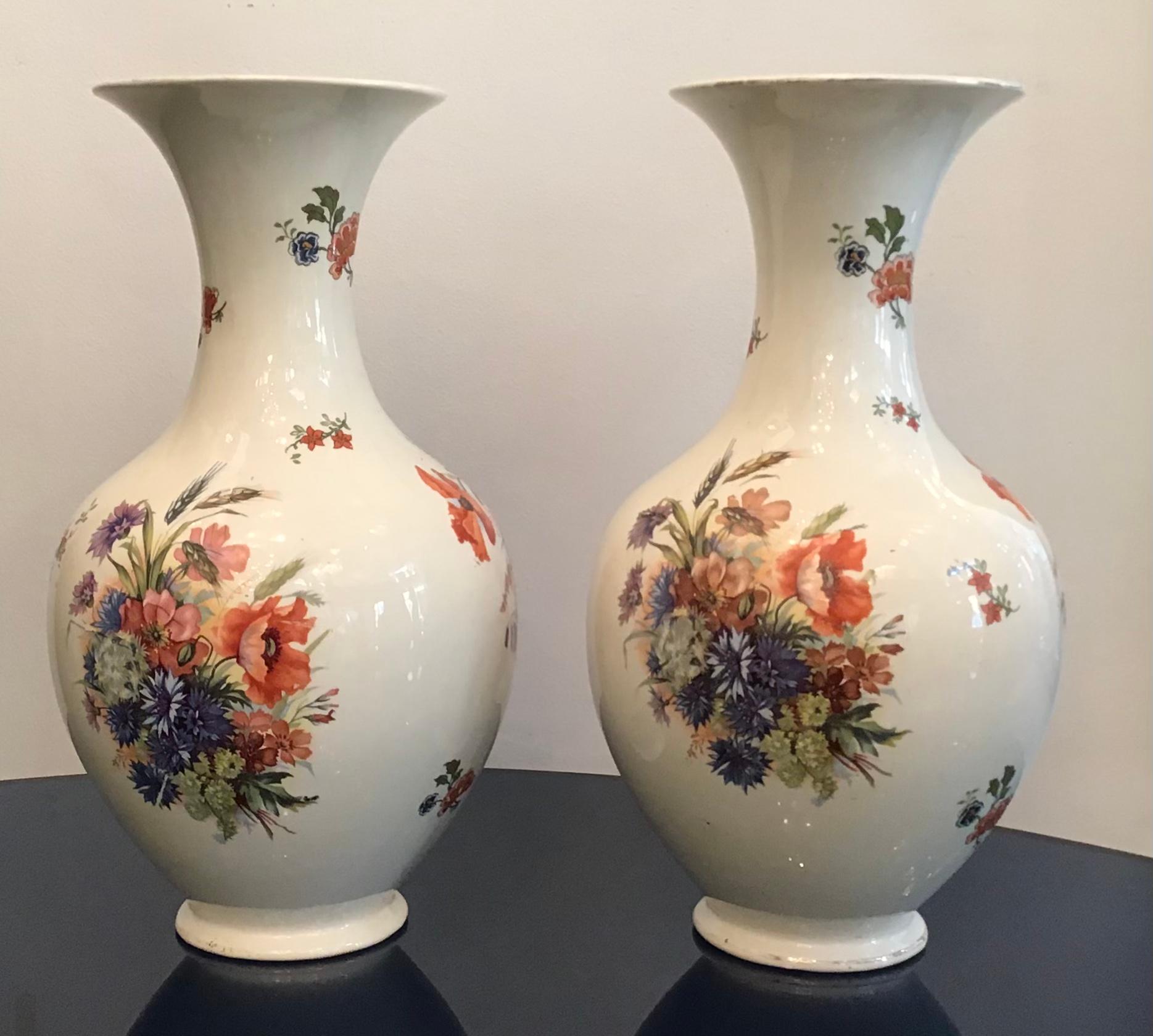 20th Century Laveno Couple Vases Ceramic, 1930, Italy For Sale