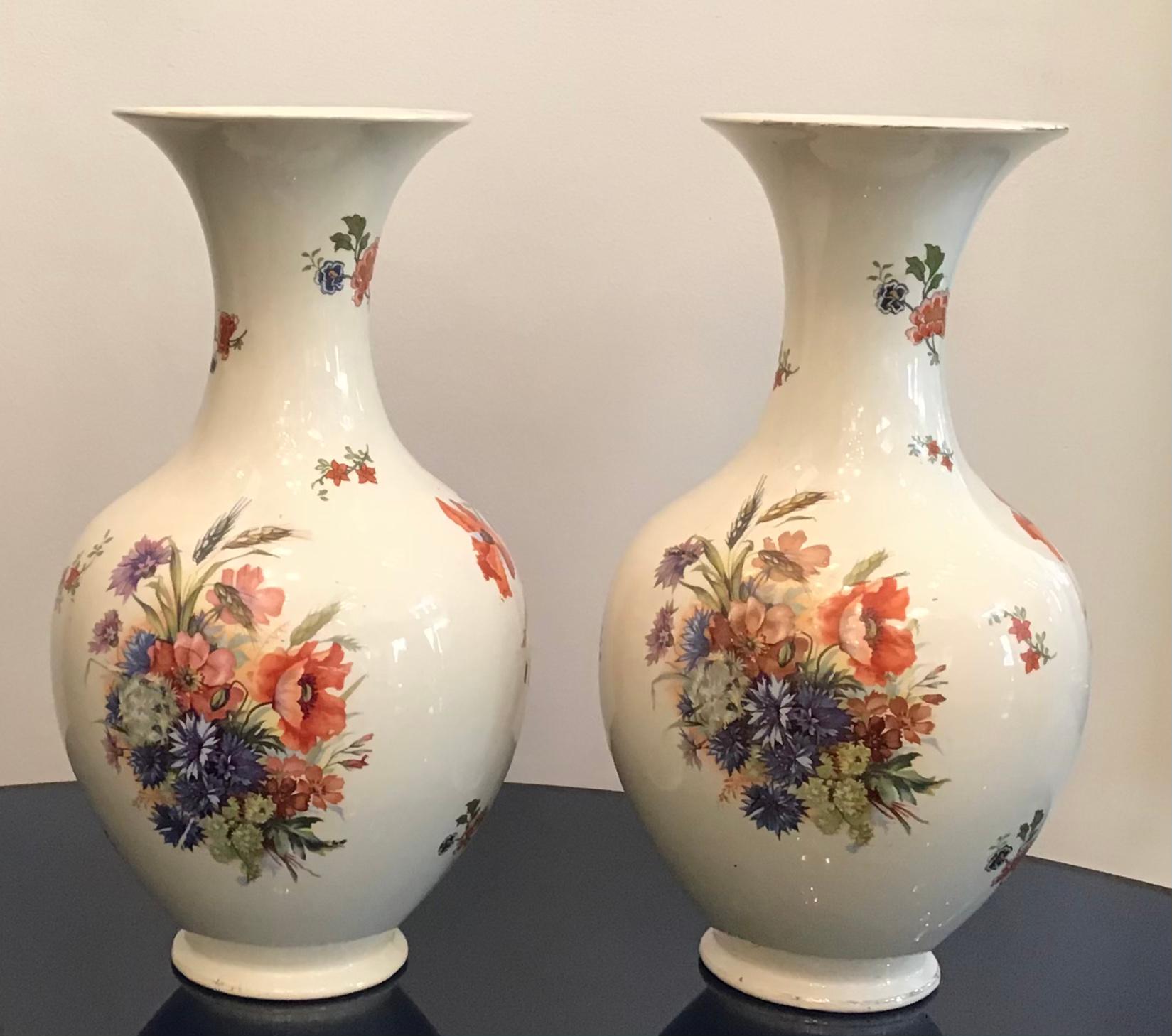 Laveno Couple Vases Ceramic, 1930, Italy For Sale 1