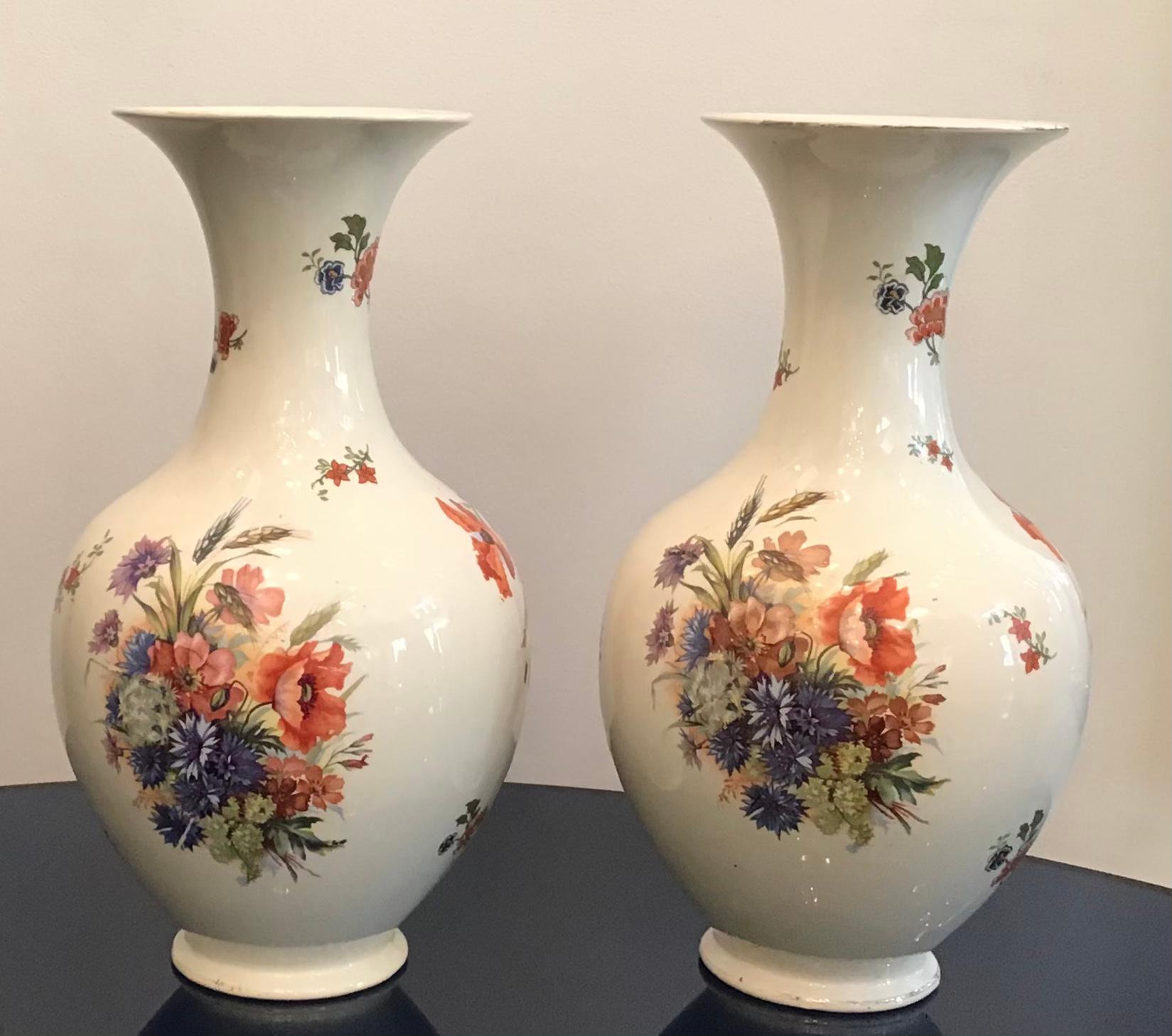 Paar Vasen aus Keramik im Laveno-Stil, 1930, Italien im Angebot 1