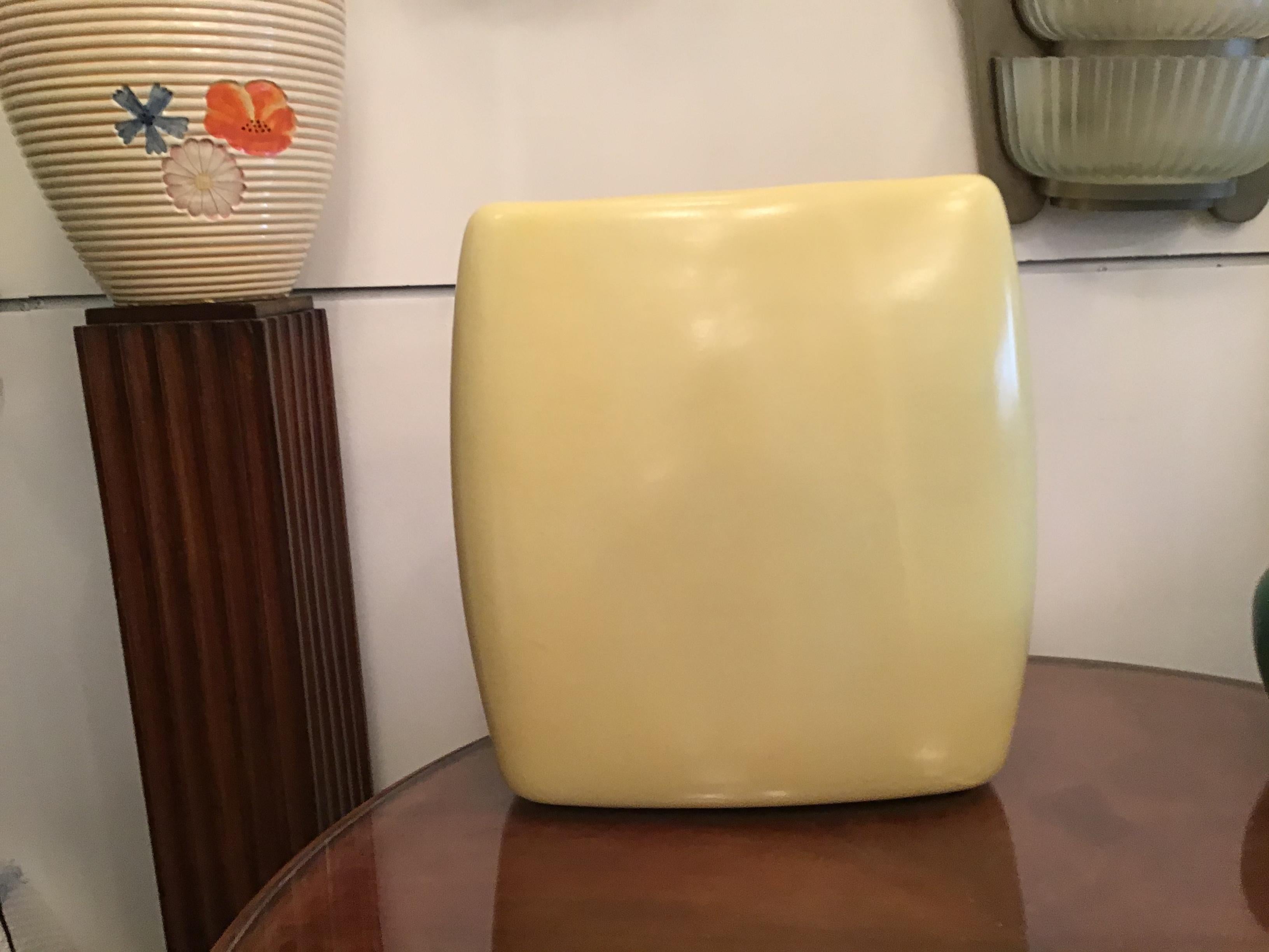 Italian Laveno Guido Andlovitz 1935 Large Vase/Umbrella Stand Yellow Ceramic, Italy For Sale