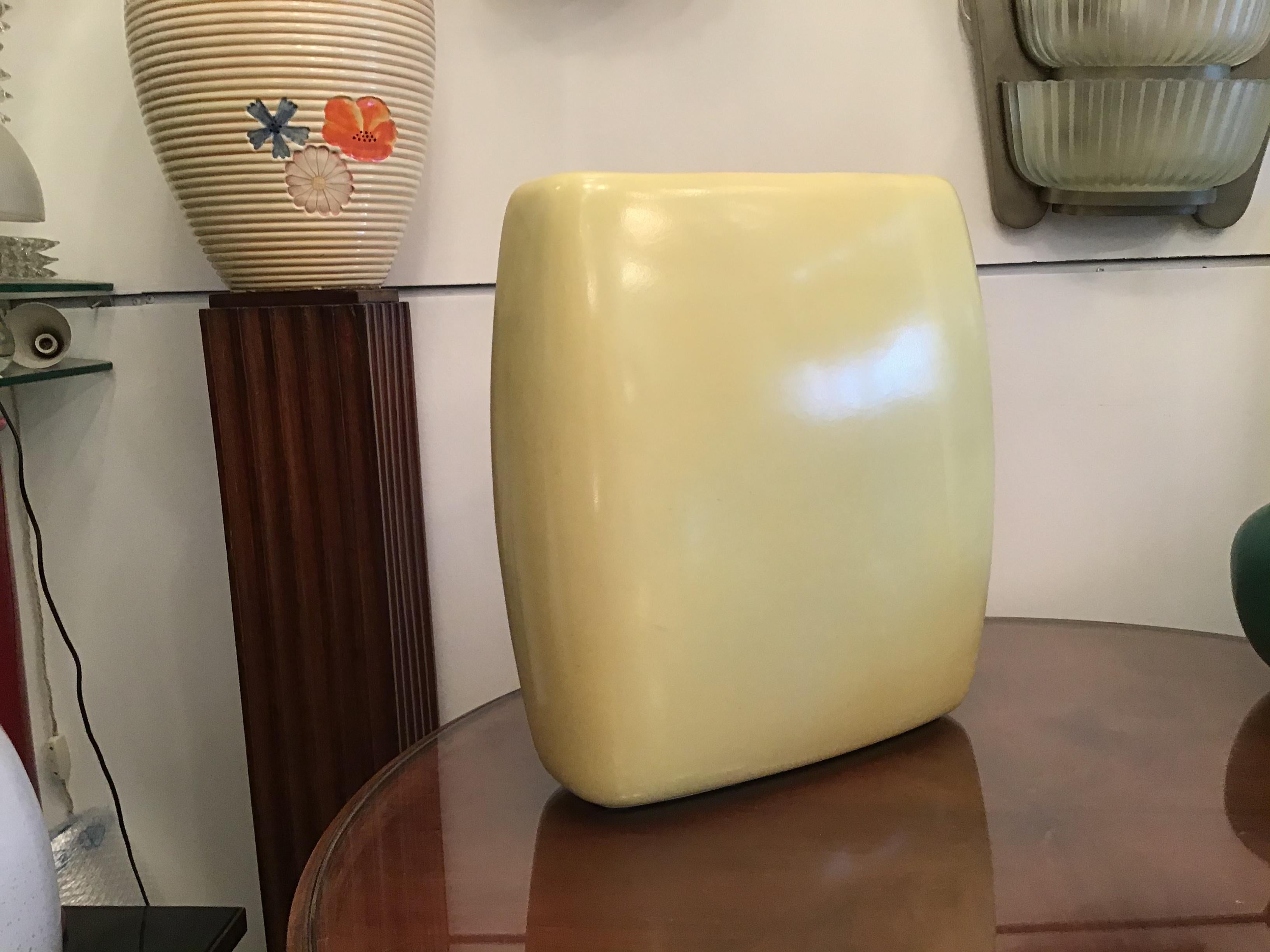 Laveno Guido Andlovitz 1935 Large Vase/Umbrella Stand Yellow Ceramic, Italy In Excellent Condition For Sale In Milano, IT