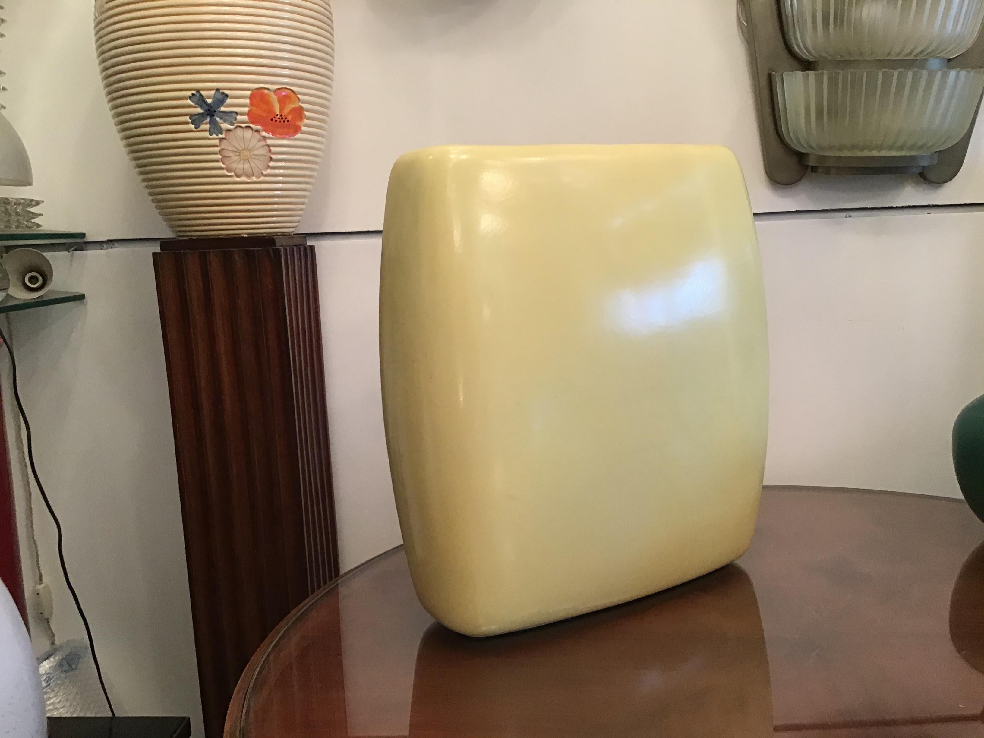 Laveno Guido Andlovitz 1940 Grand vase/support pour Umbrella Jaune Céramique, Italie Bon état - En vente à Milano, IT