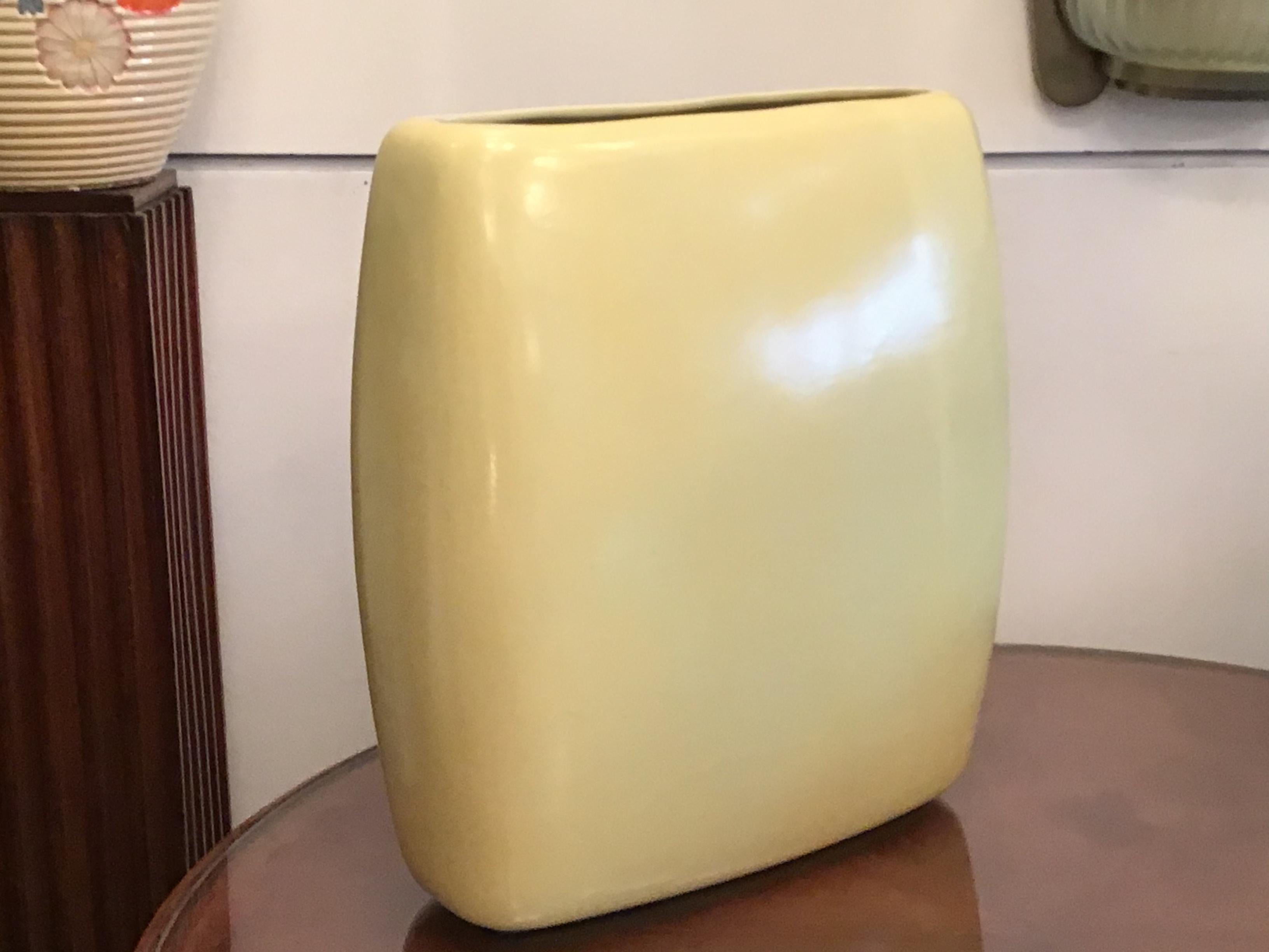 Laveno Guido Andlovitz 1935 Large Vase/Umbrella Stand Yellow Ceramic, Italy For Sale 2