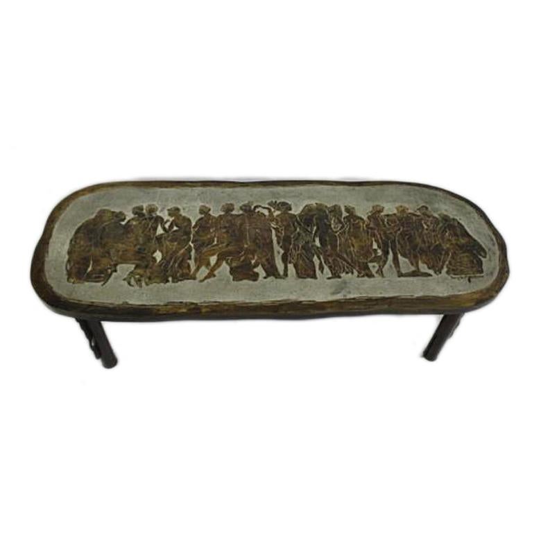 American LaVerne Bronze Coffee Table For Sale