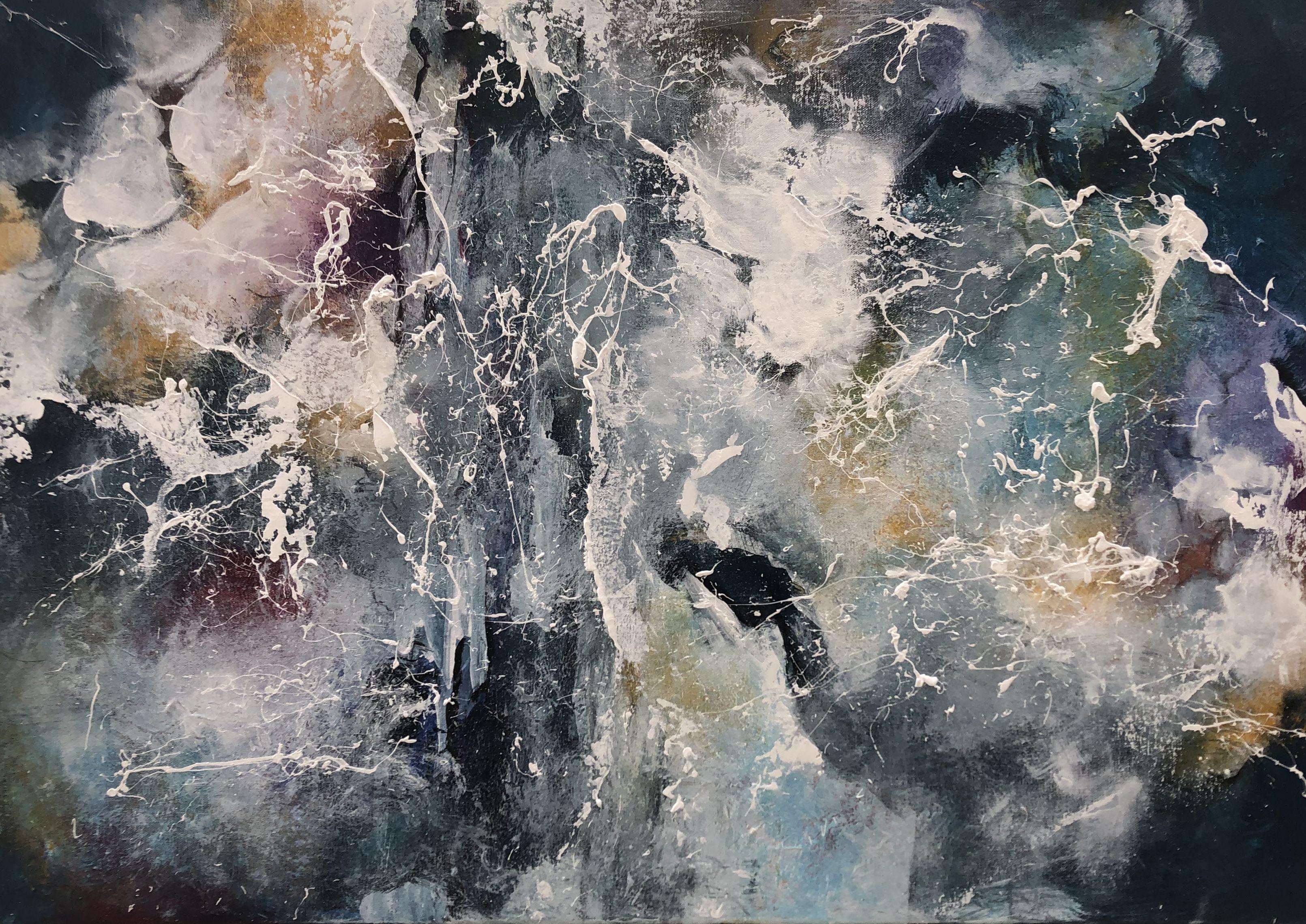 Abstract Painting de Laverne Chisan - Cueva de hielo, Pintura, Acrílico sobre lienzo