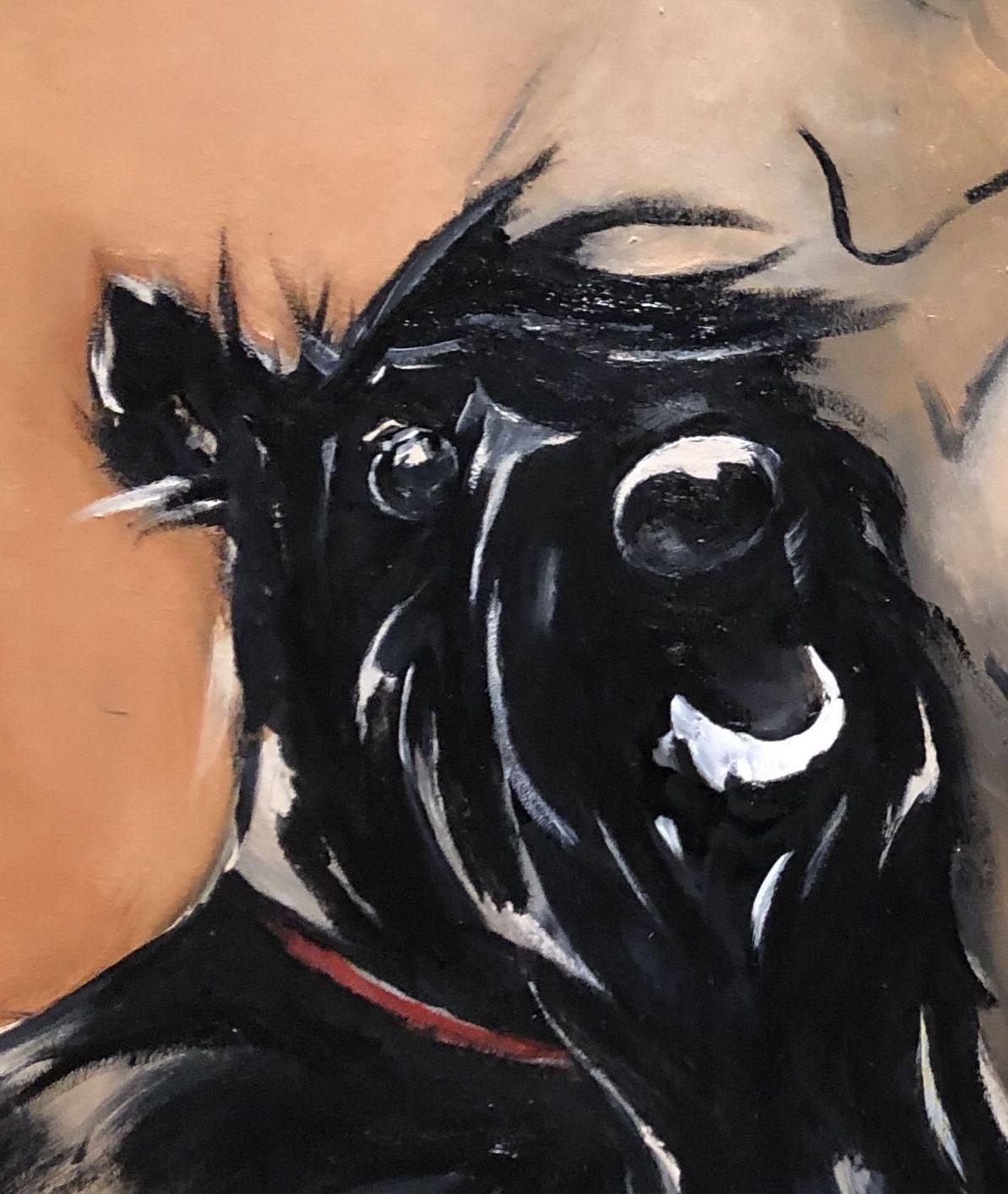 Scottish terrier wishes for a friend to play with  :: Painting :: Surrealism :: This piece comes with an official certificate of authenticity signed by the artist :: Ready to Hang: Yes :: Signed: Yes :: Signature Location: Bottom right side ::