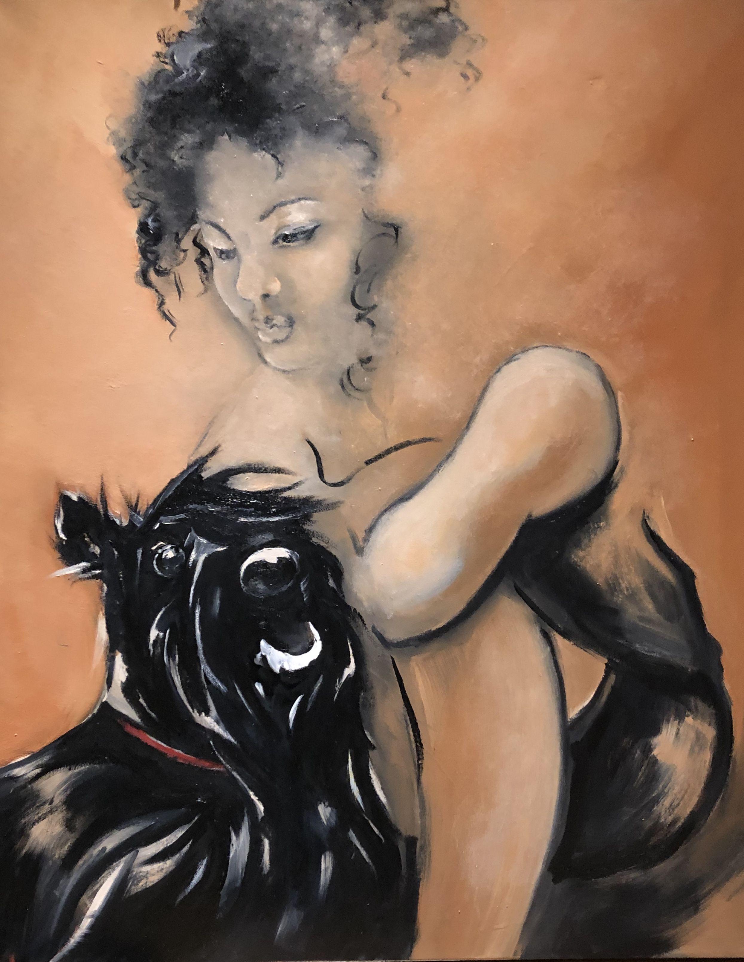 Laverne Chisan Abstract Painting – If I Had A Friend, Gemälde, Öl auf Leinwand