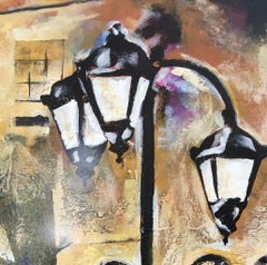 Passeggiata di mezzanotte, Pittura, Acrilico su tela