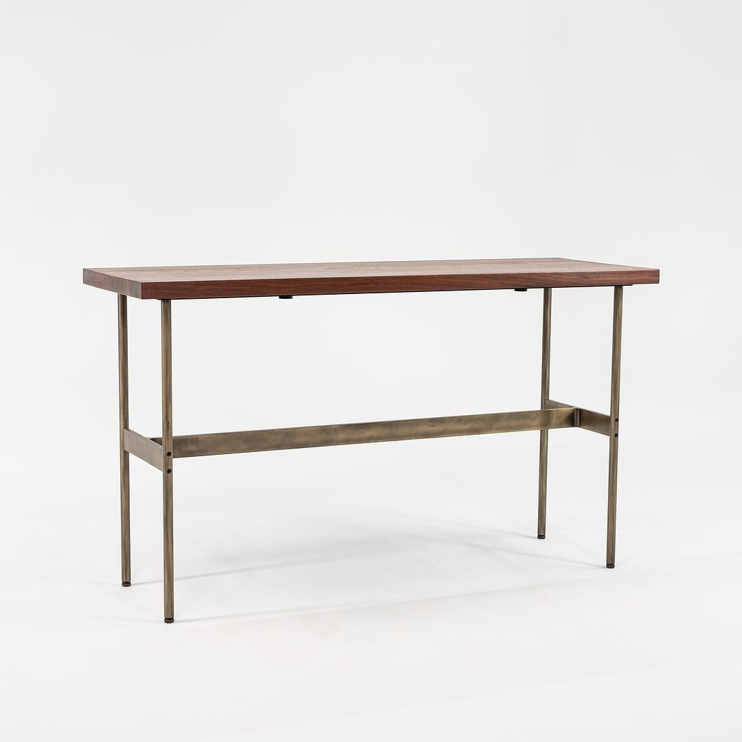 American Laverne Console Table with Solid Walnut Top on Medium Antique Bronze Frame For Sale