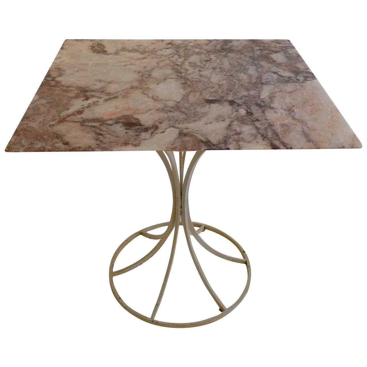 Laverne International Flower Stem Table with Marble Top