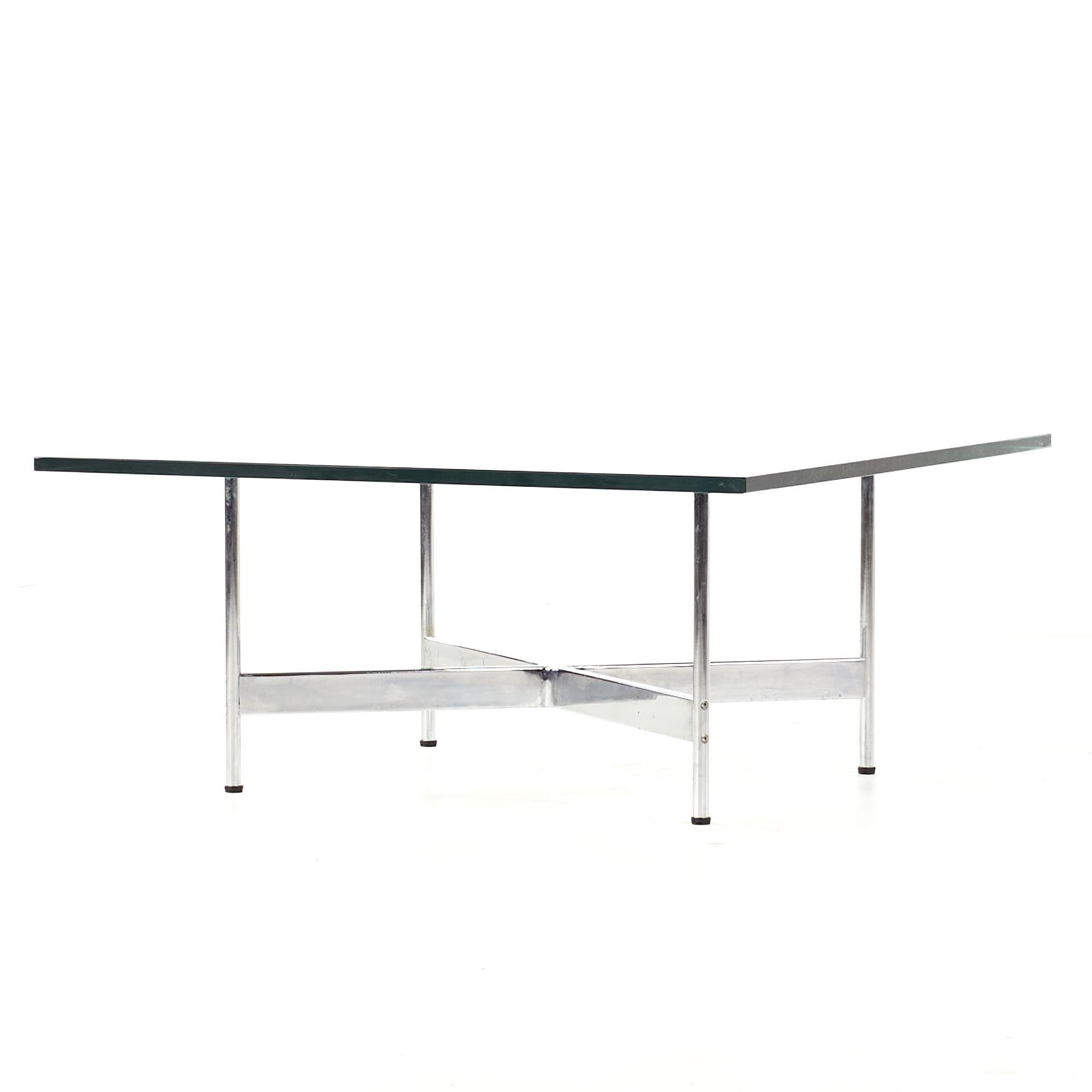 Mid-Century Modern Laverne International Mid Century Chrome and Glass Coffee Table For Sale