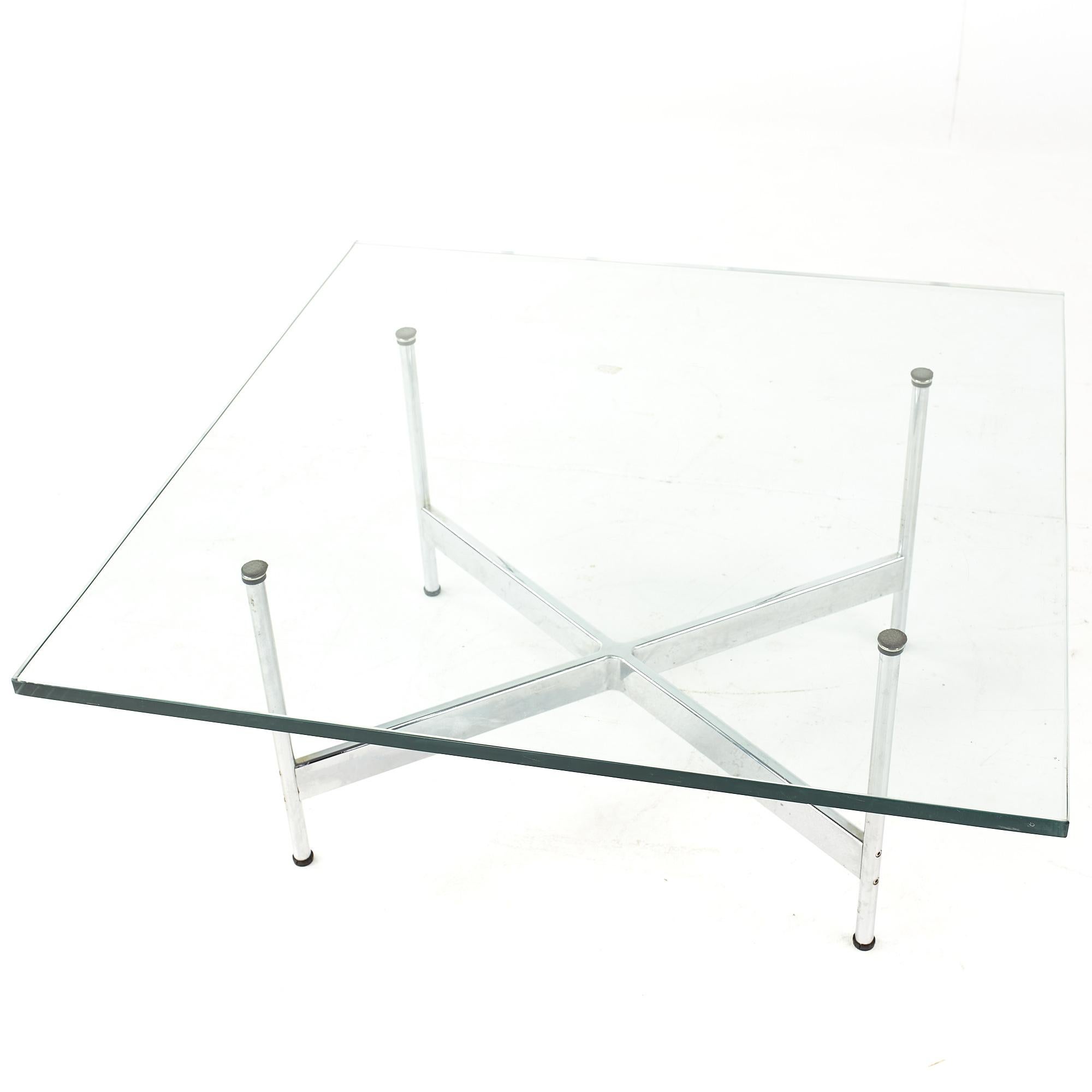 Laverne International Mid Century Chrome and Glass Coffee Table For Sale 2