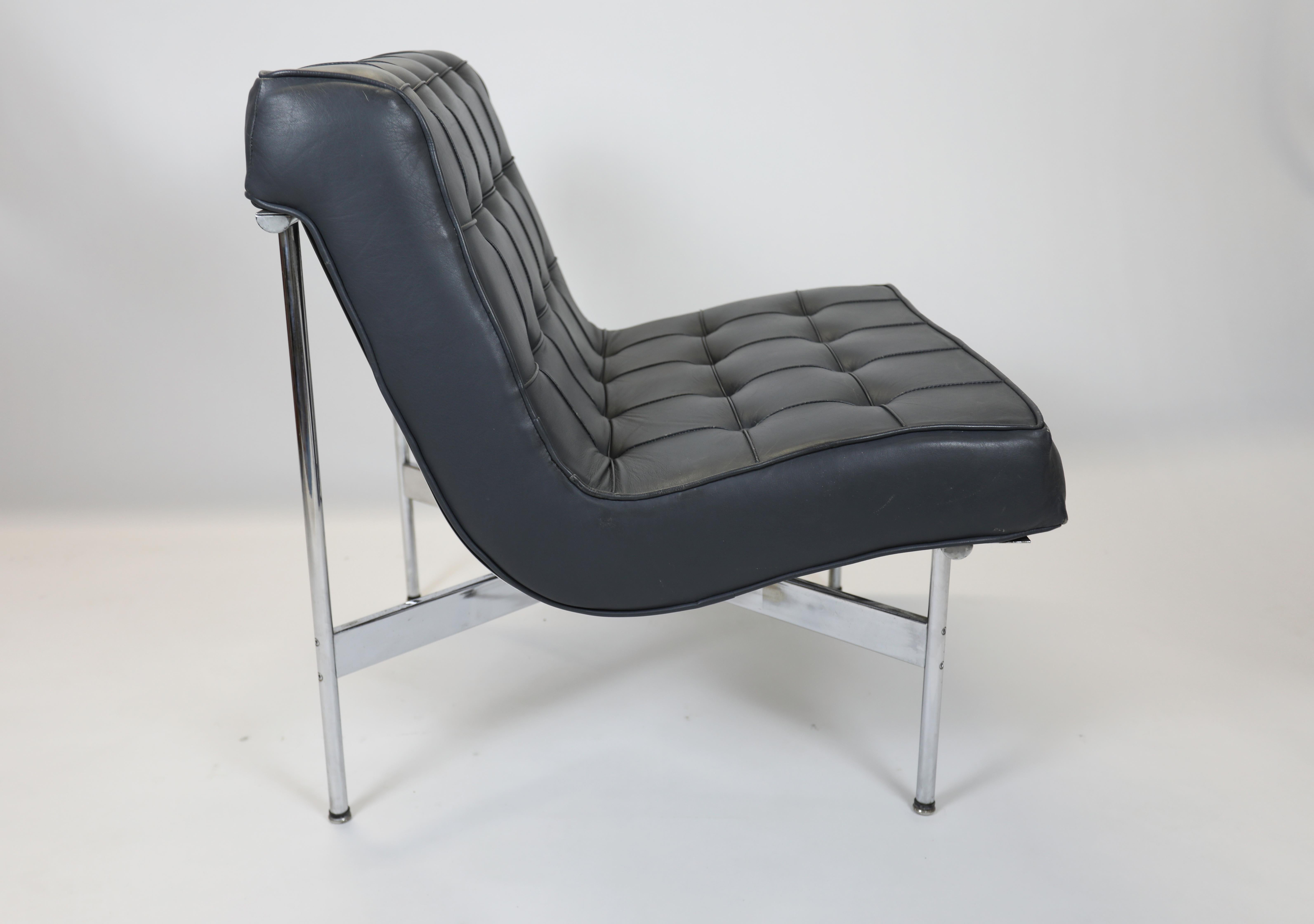 Leather Laverne International New York Lounge Chairs For Sale
