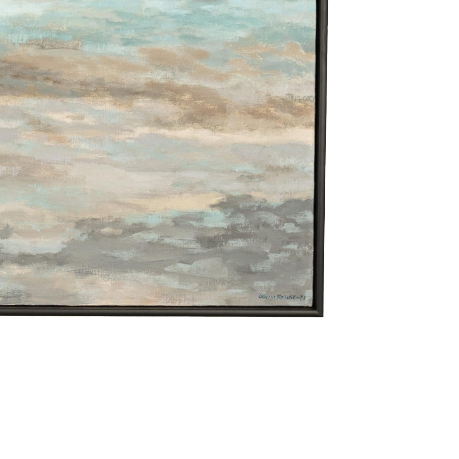 Pittura ad olio astratta modernista del Pacifico nordoccidentale dell'Oregon LaVerne Kraus 1971 9
