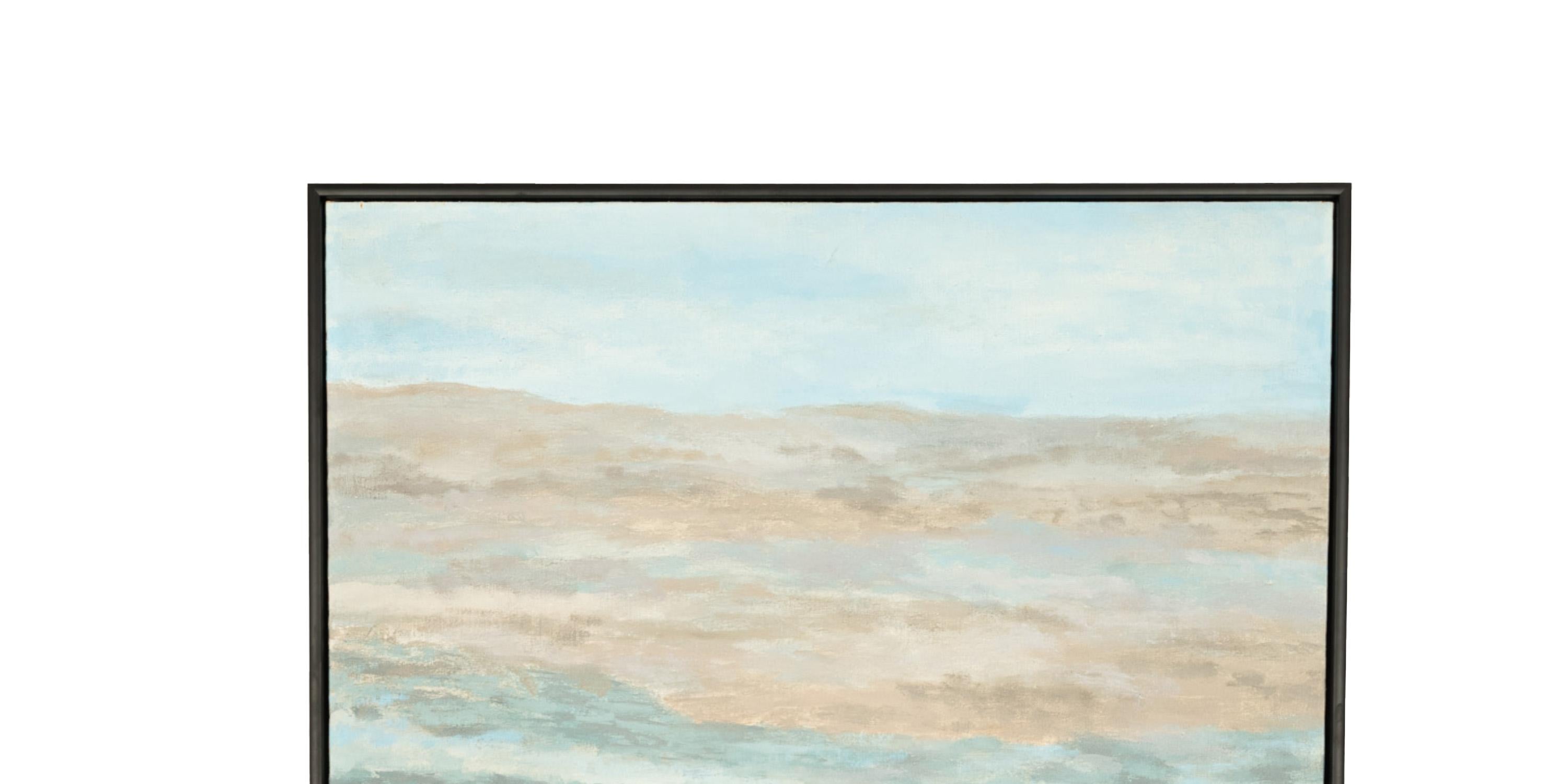 Un grande paesaggio espressionista astratto dipinto a olio su tela da LaVerne Erickson Kraus (1924-1987), Oregon High Dessert, firmato e datato 1971.
Le opere di Laverne Kraus sono presenti in importanti collezioni pubbliche e private, i suoi
