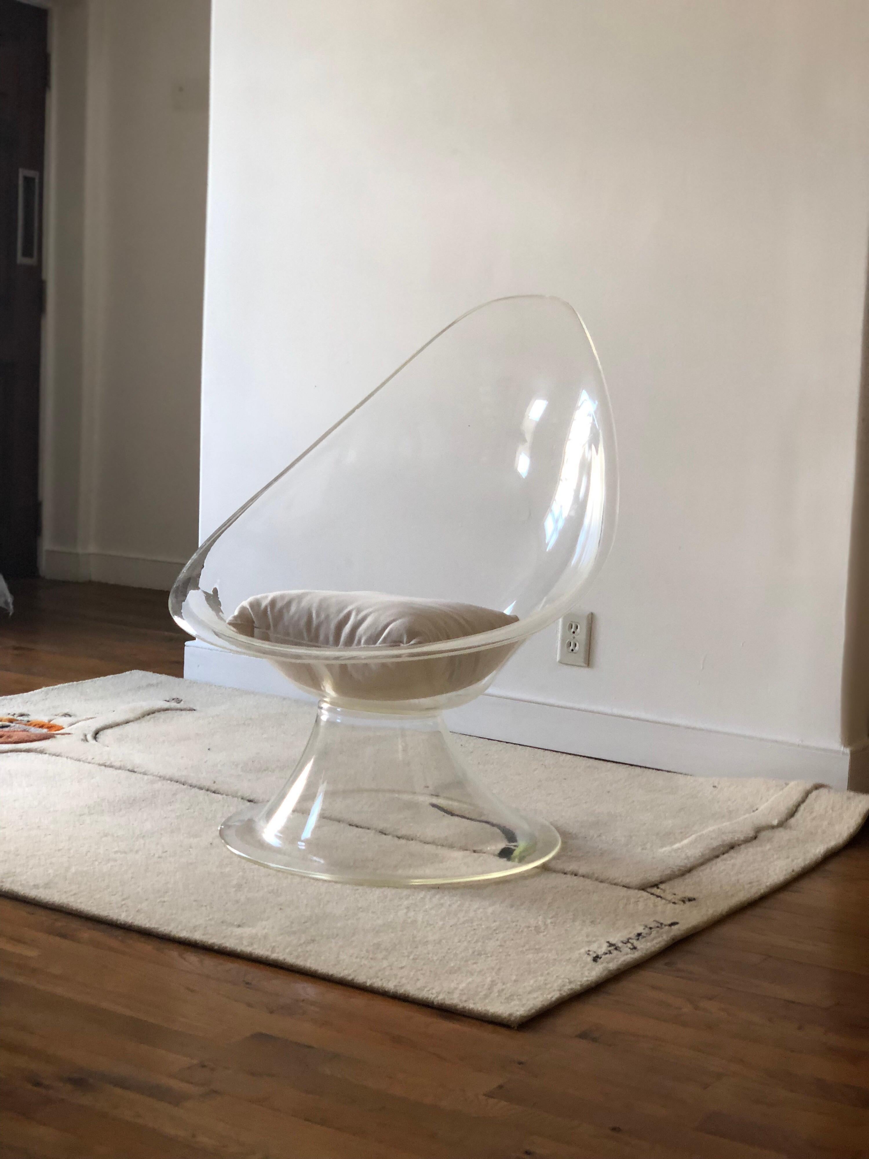 Chaise Lily de Laverne, groupe invisible, 1959, moderne du milieu du siècle, ère spatiale, Lucite en vente 2