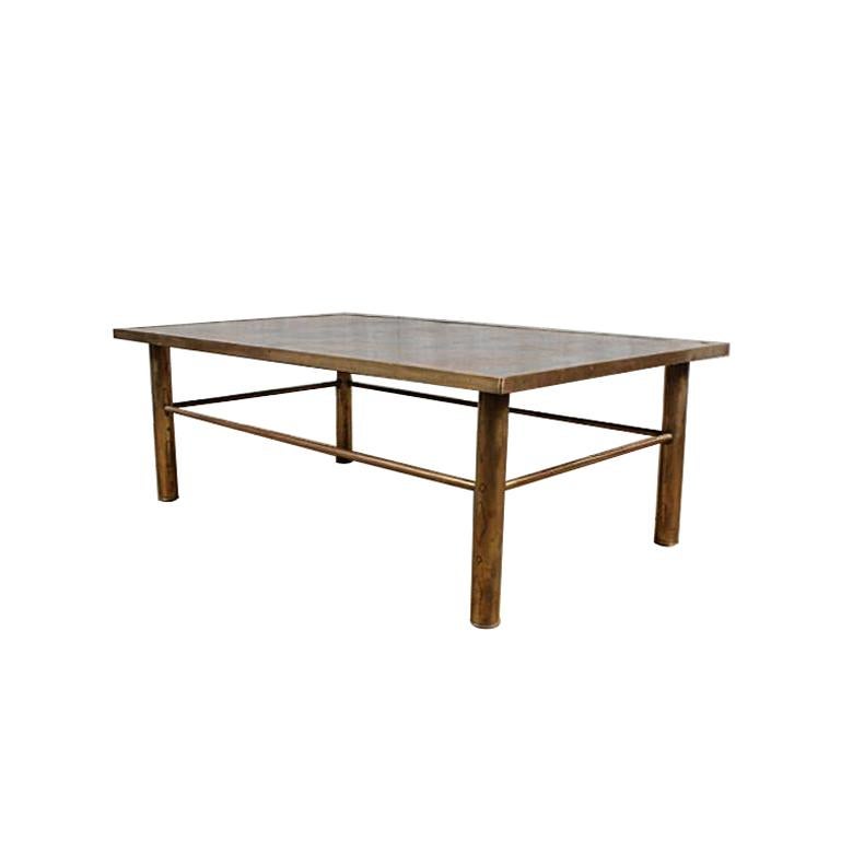 American Laverne Rectangular Table with Acid Etched Top For Sale