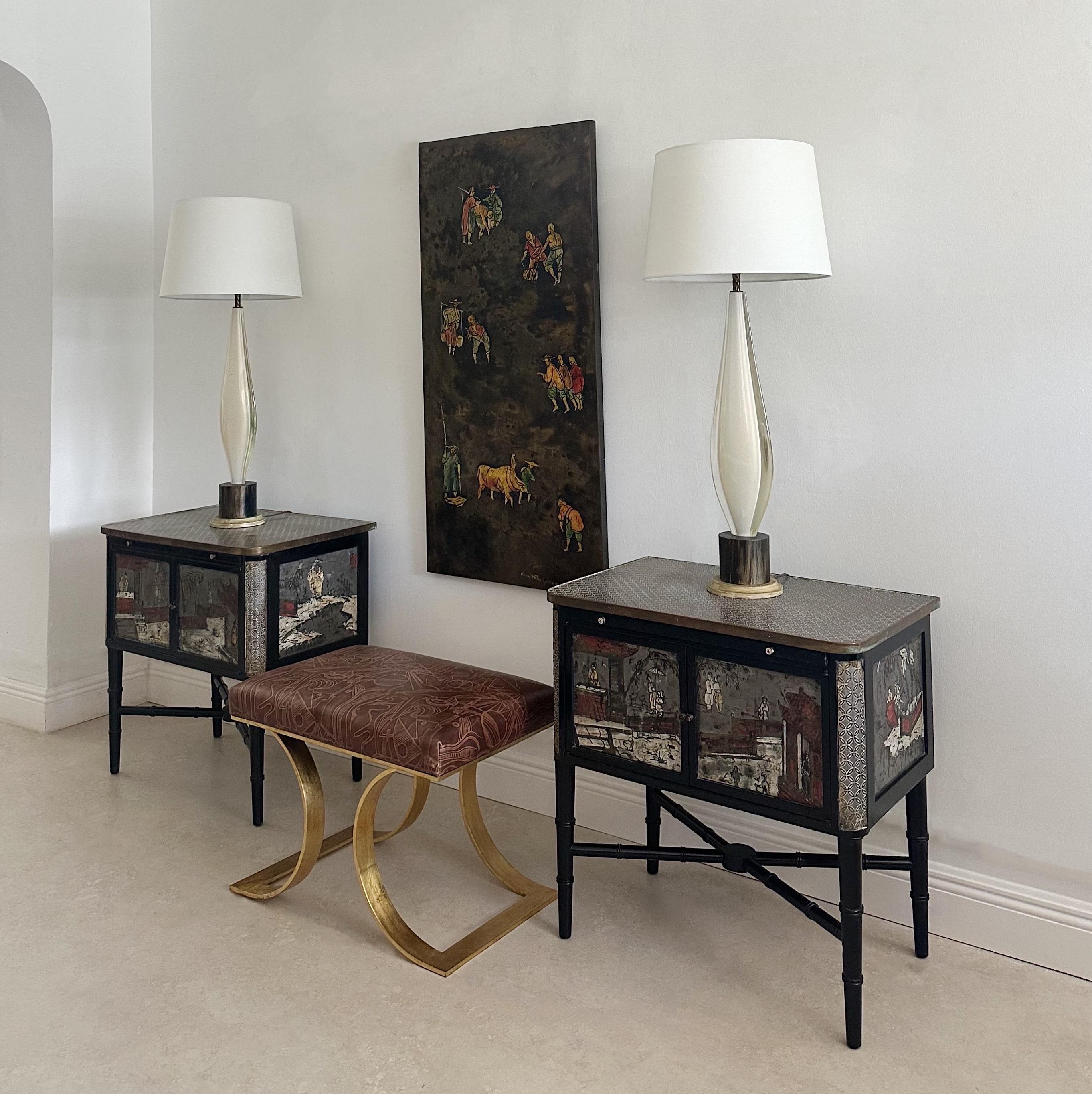 Mid-20th Century Laverne Style Chinoiserie Night Tables, 1960s
