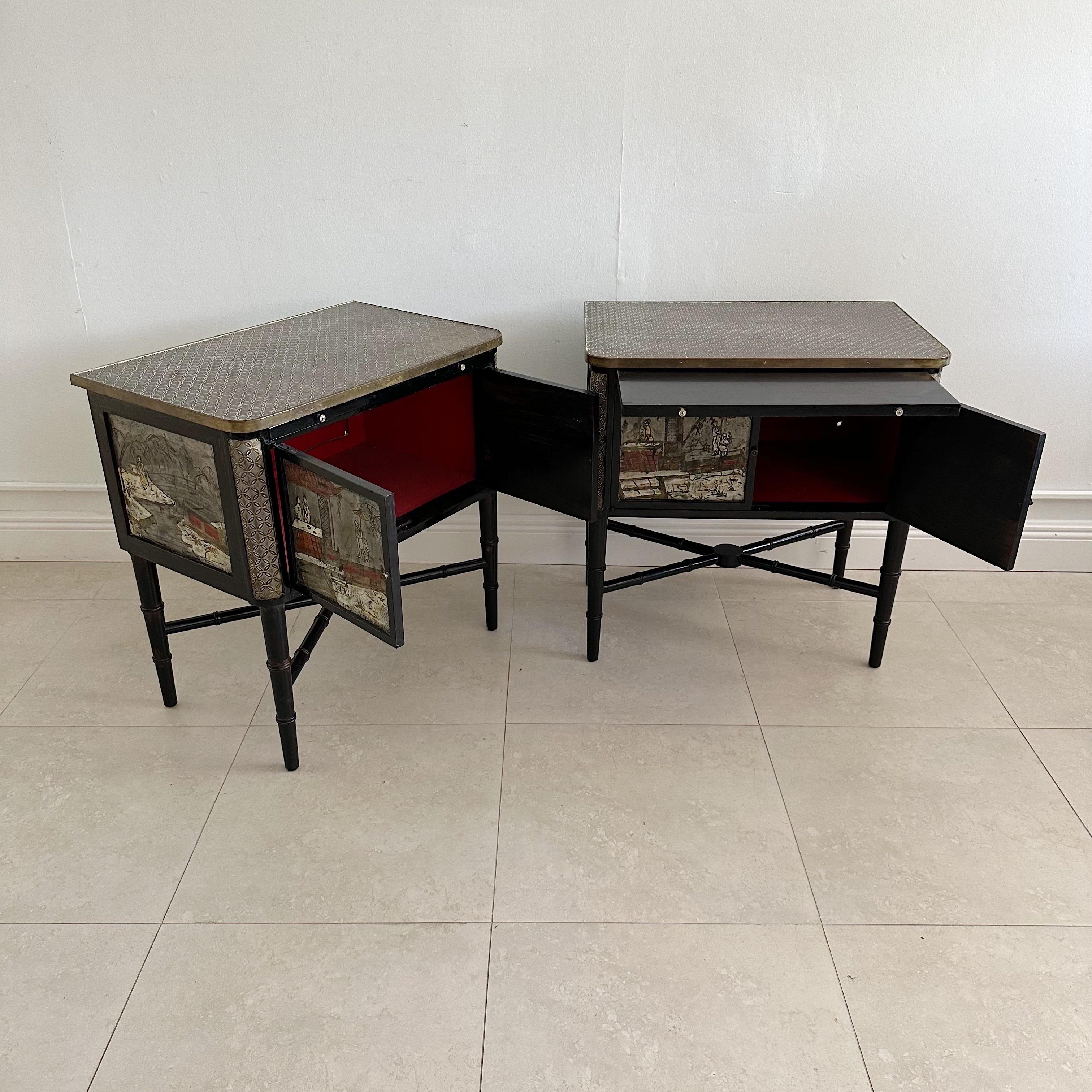 Laverne Style Chinoiserie Night Tables, 1960s 1