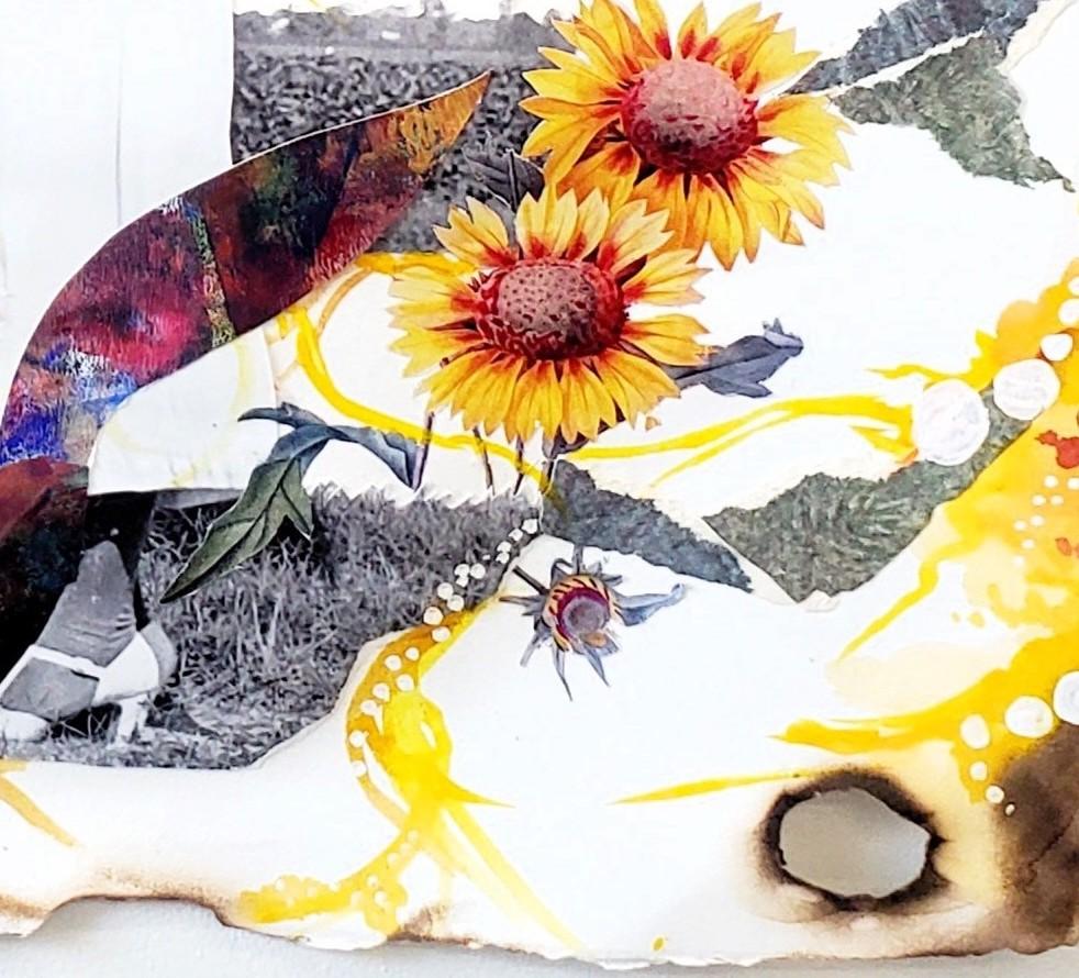 Collage mixto sobre papel con fotografías, arte negro afroamericano, enmarcado en venta 1