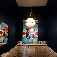 Laviani ‘Tonda' Handblown Glass Pendant in Orange for Foscarini