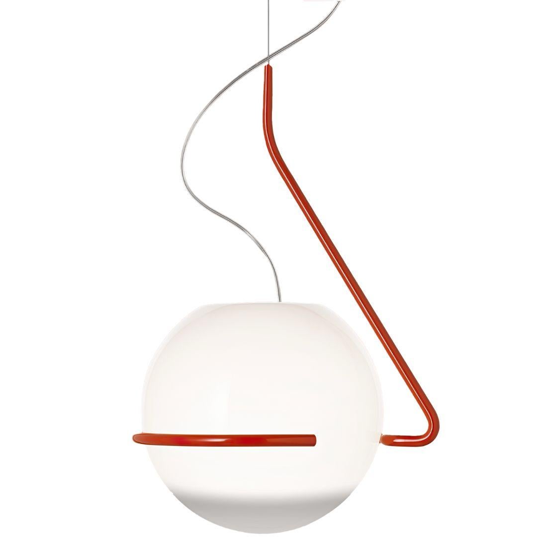 Laviani ‘Tonda' Handblown Glass Pendant in Titanium for Foscarini For Sale 5