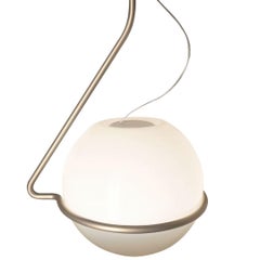 Laviani ‘Tonda' Handblown Glass Pendant in Titanium for Foscarini