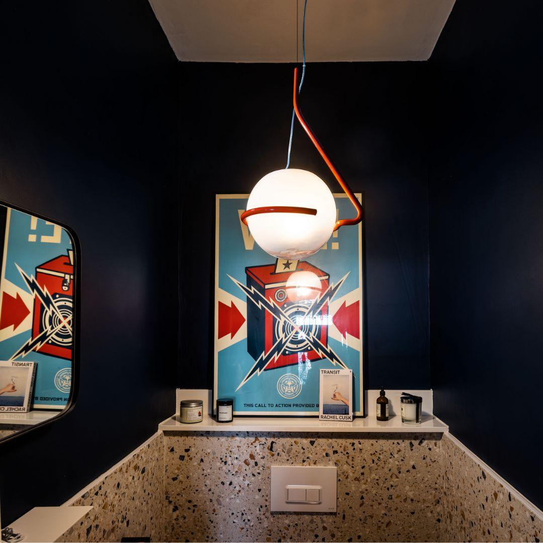 Métal Suspension Laviani 'Tonda' en verre soufflé en blanc pour Foscarini en vente