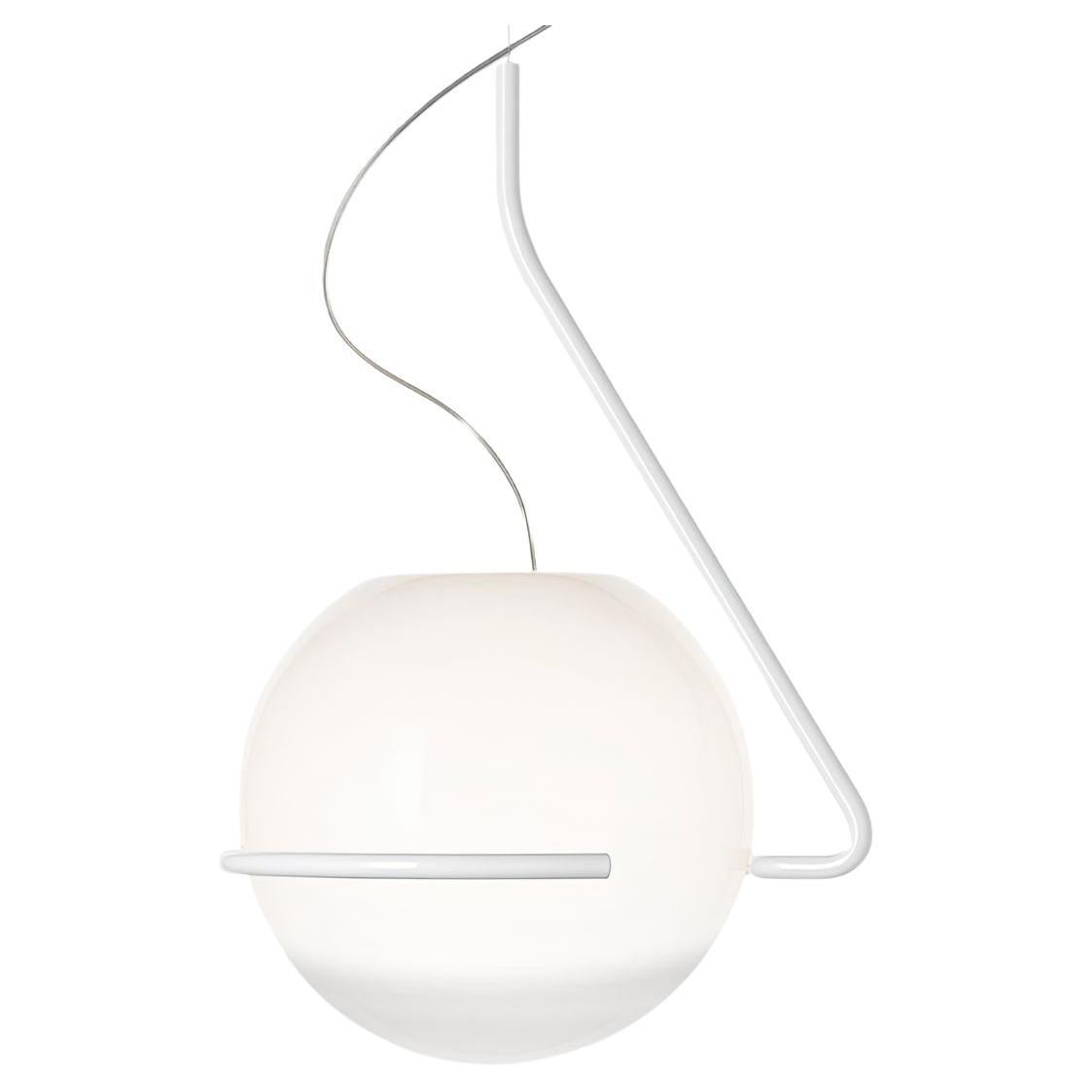 Laviani ‘Tonda' Handblown Glass Pendant in White for Foscarini For Sale