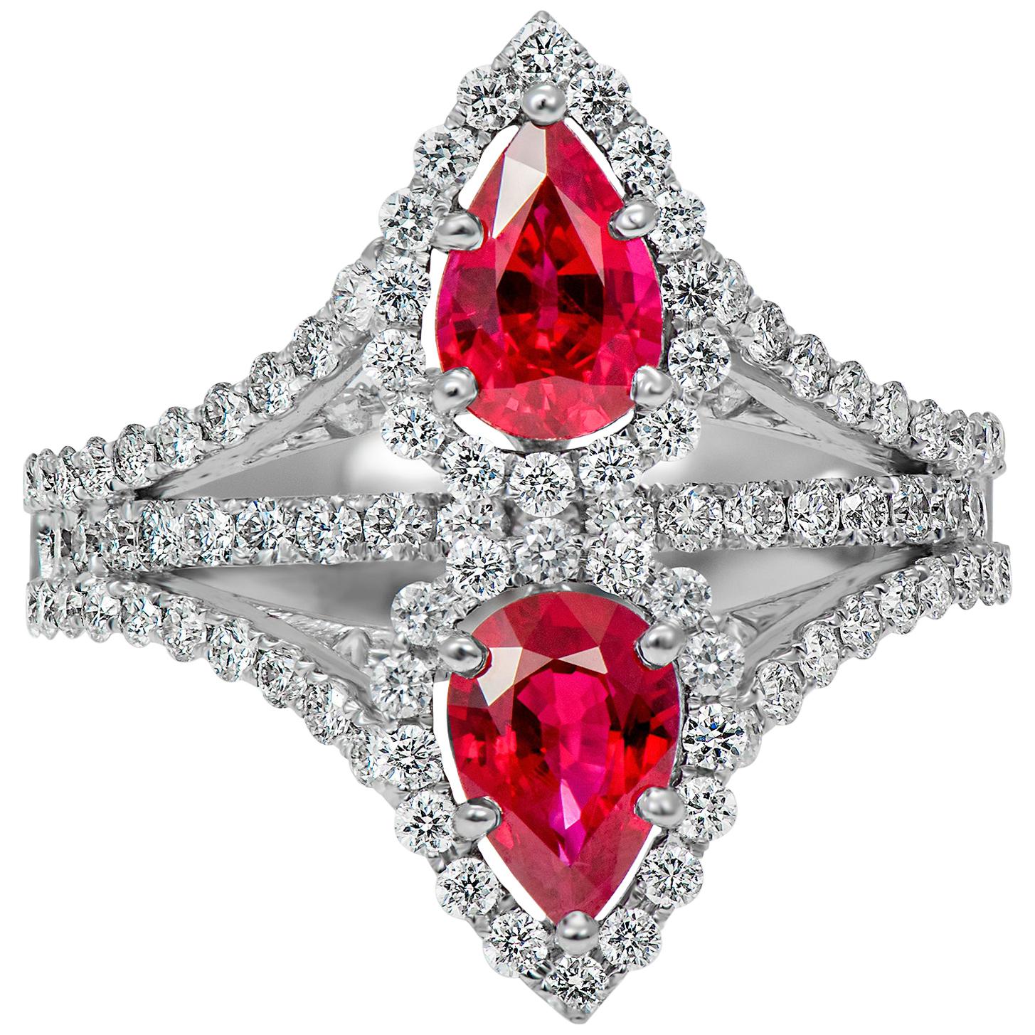Laviere Burmese Ruby and Diamond Ring For Sale